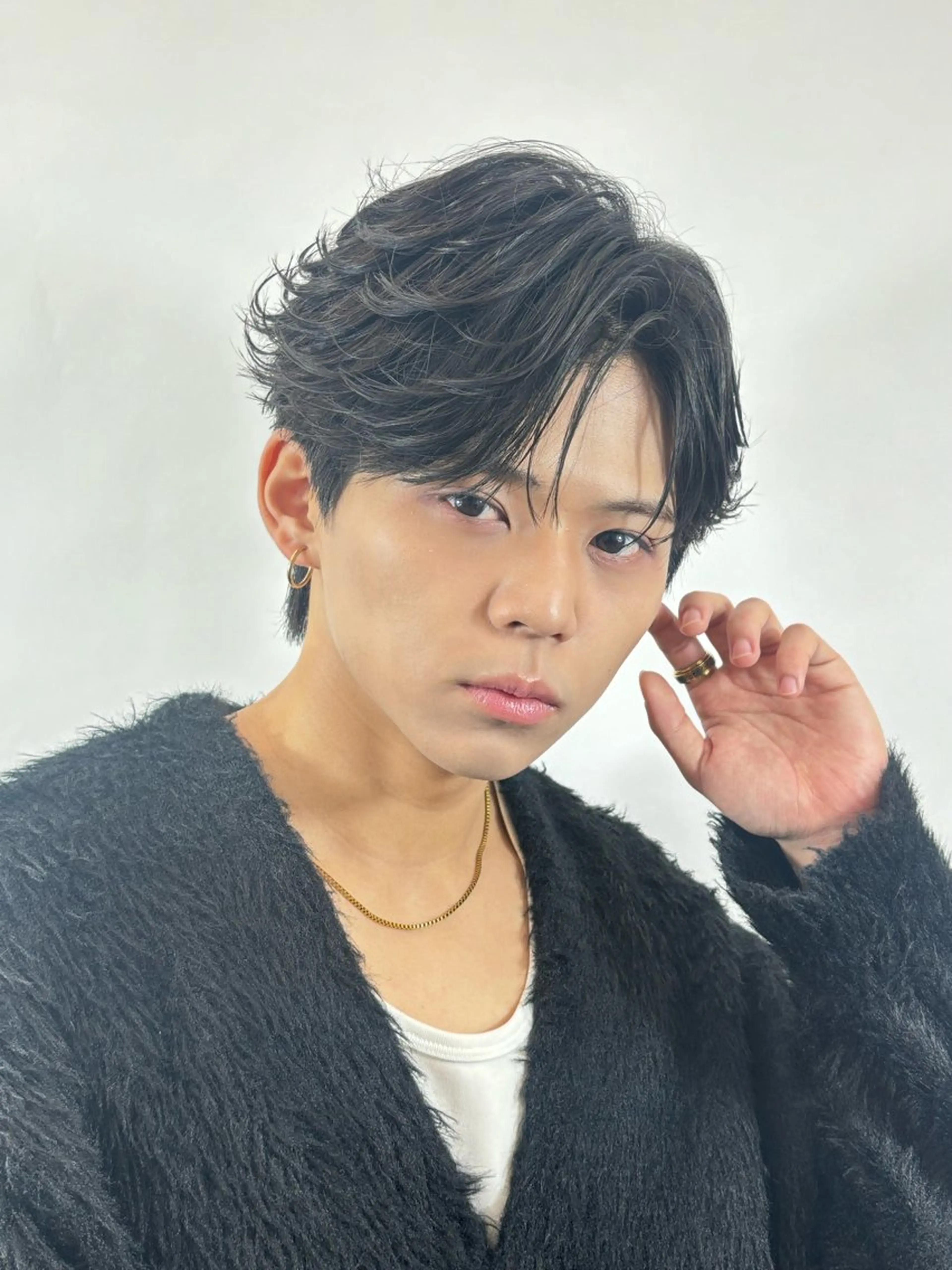 ショート パーマ メンズ カット パーマ ✨️センターパート/ 曲がる縮毛矯正✨️のヘアスタイル