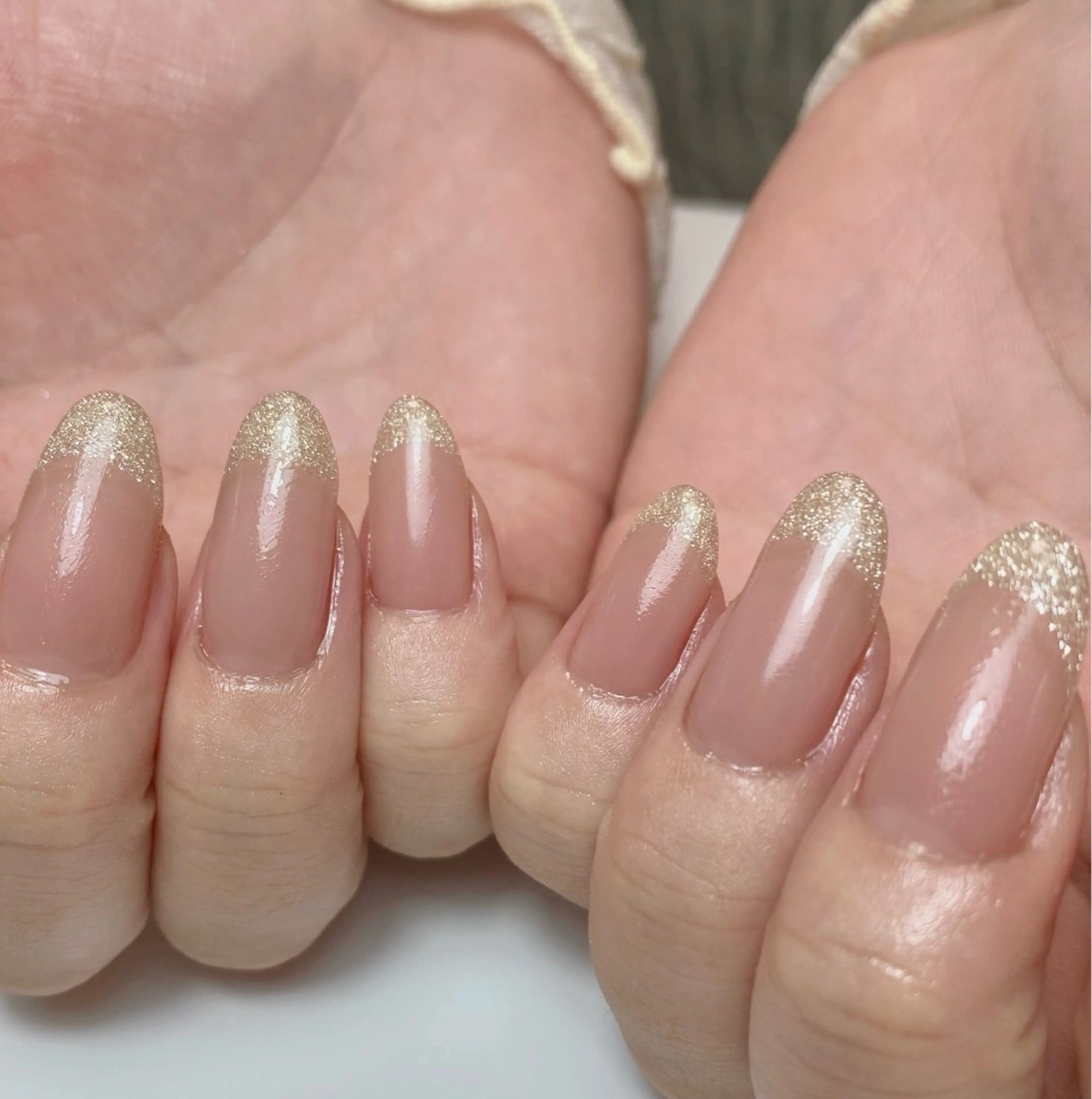 ネイル フレンチネイル キラキラネイル ラメ(グリッター) オフィスネイル ハンドネイル Nail Salon K 🧸美爪育成のネイルデザイン