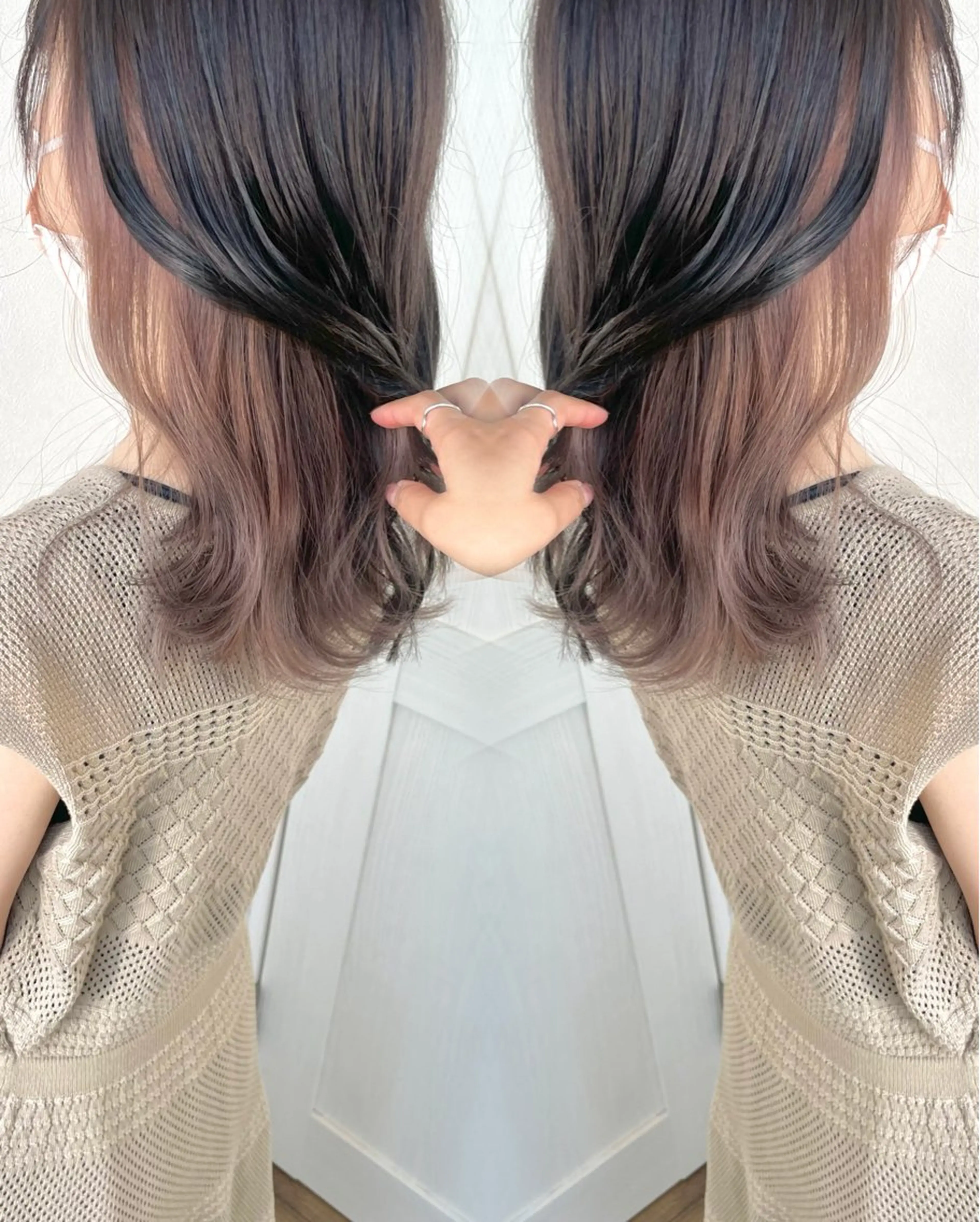 セミロング カラー 🫧ショート・レイヤ ー・縮毛矯正🫧のヘアスタイル