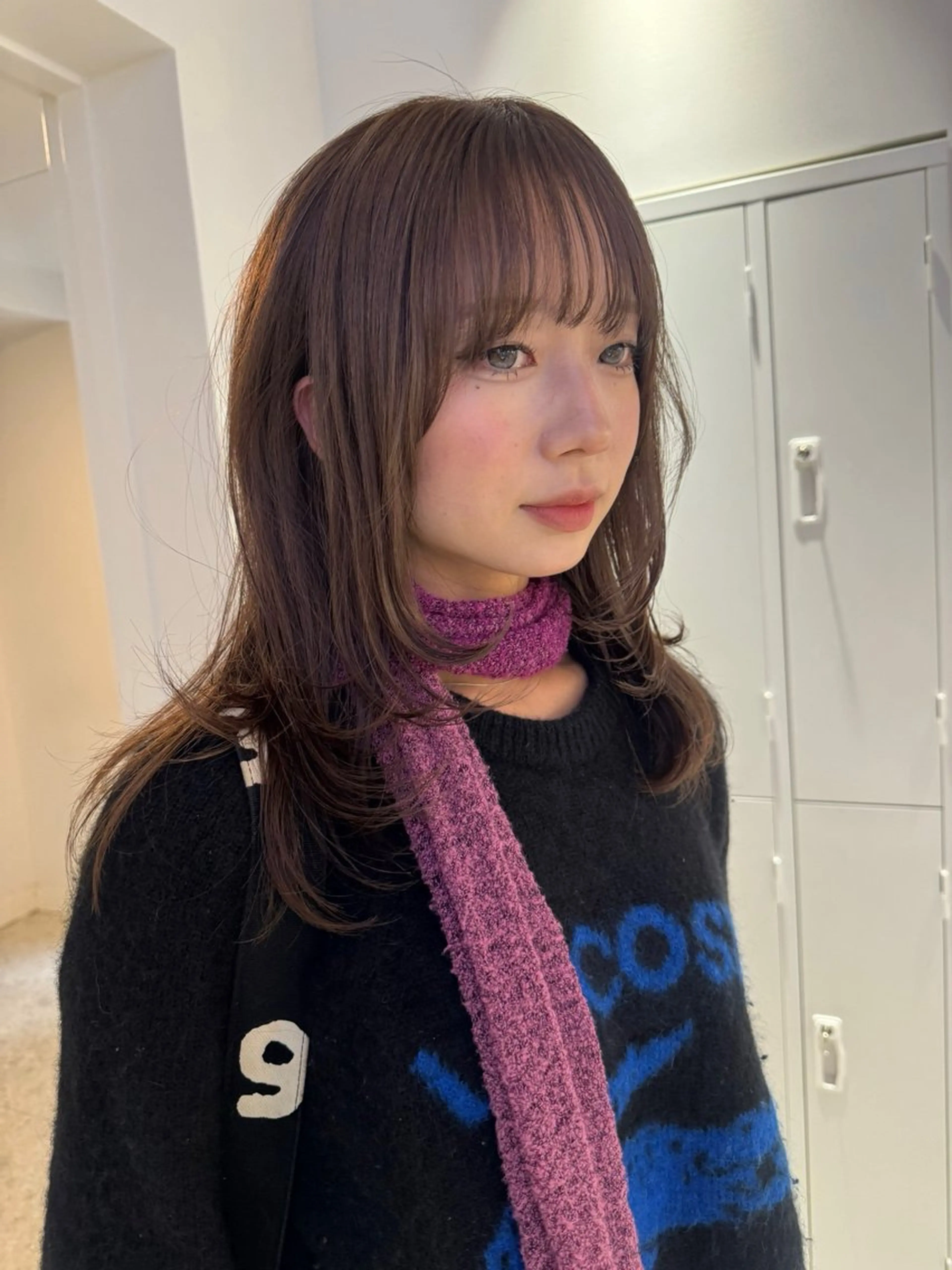 セミロング カラー ブリーチ 透明感カラー ブリーチなしカラー ヘアカラー トリートメント icon所属・Ami / icon博多のヘアスタイル