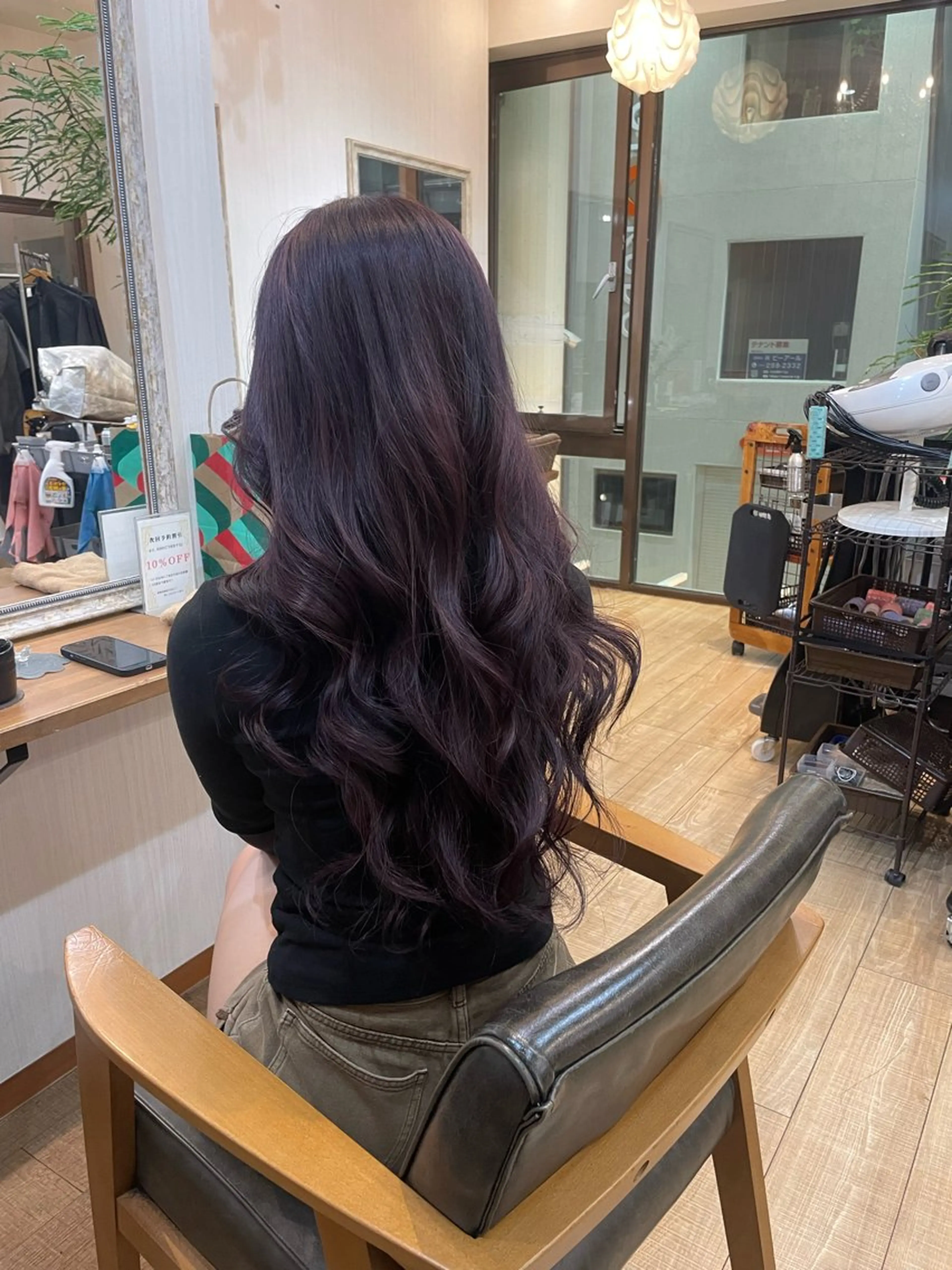 ロング カラー カシス ラベンダーカラー ヘアカラー 浦野 翔のヘアスタイル