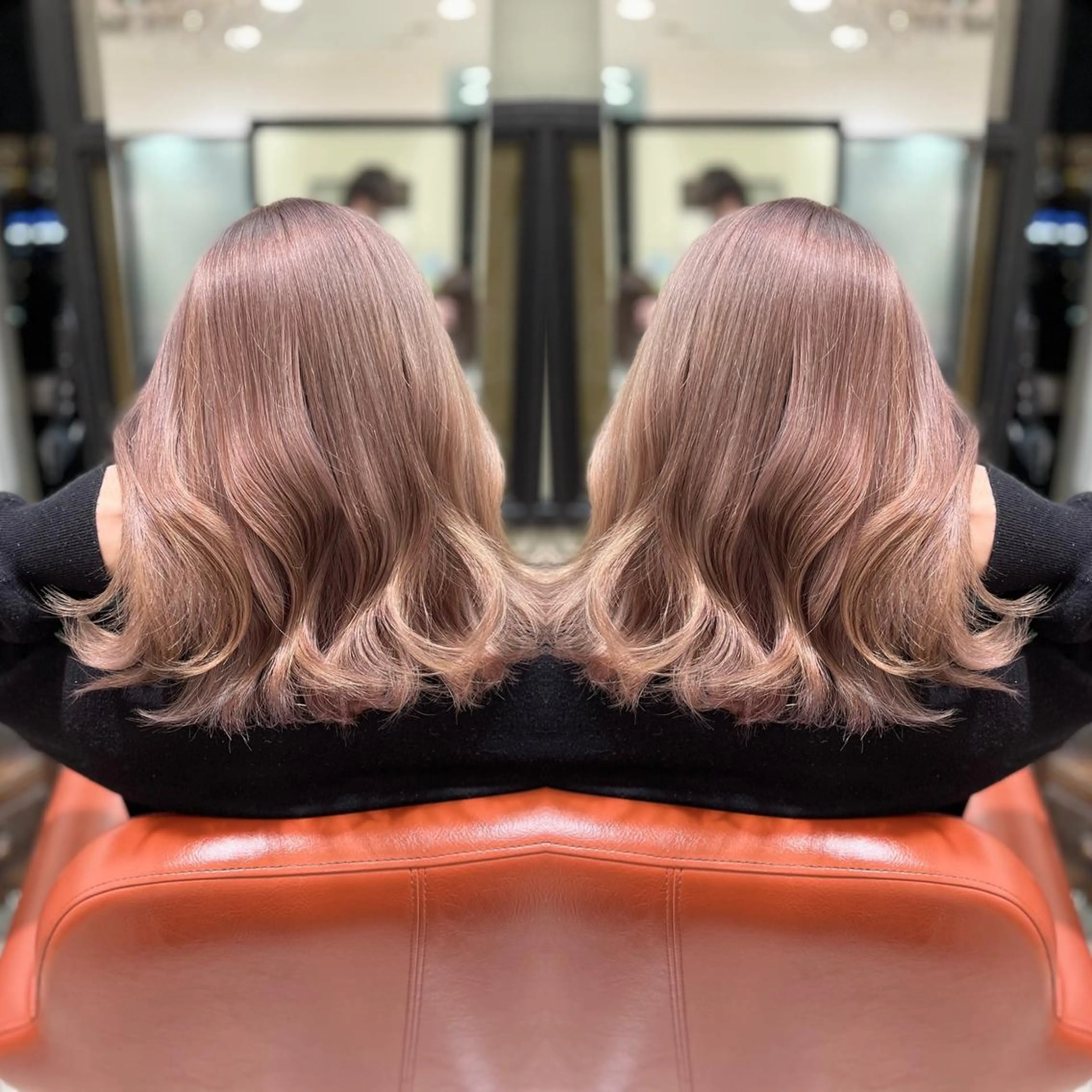 ミディアム カット ヘアカラー トリートメント Y Uのヘアスタイル