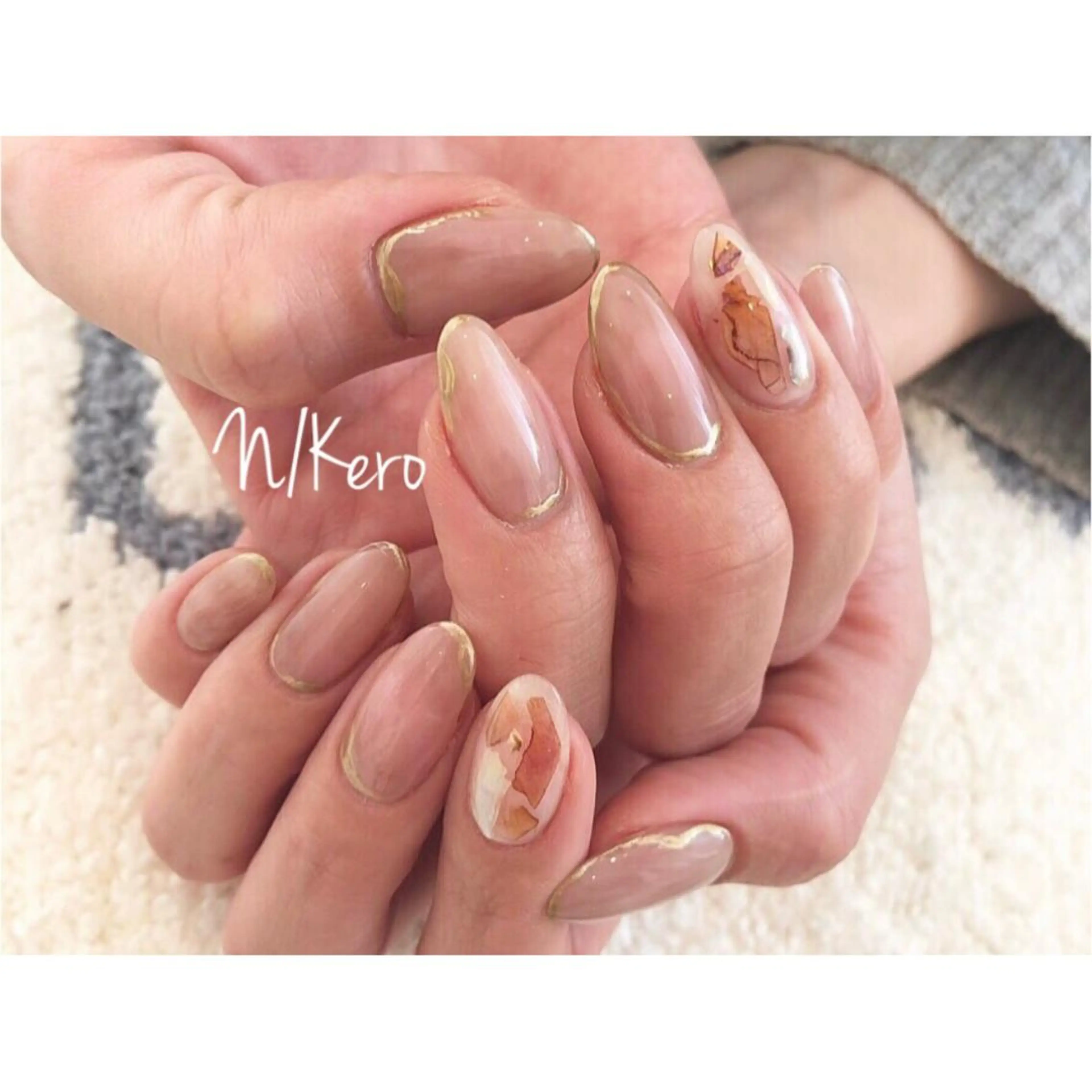 ロング ネイル ニュアンスネイル 夏ネイル ハンドネイル T. Kasumiのネイルデザイン