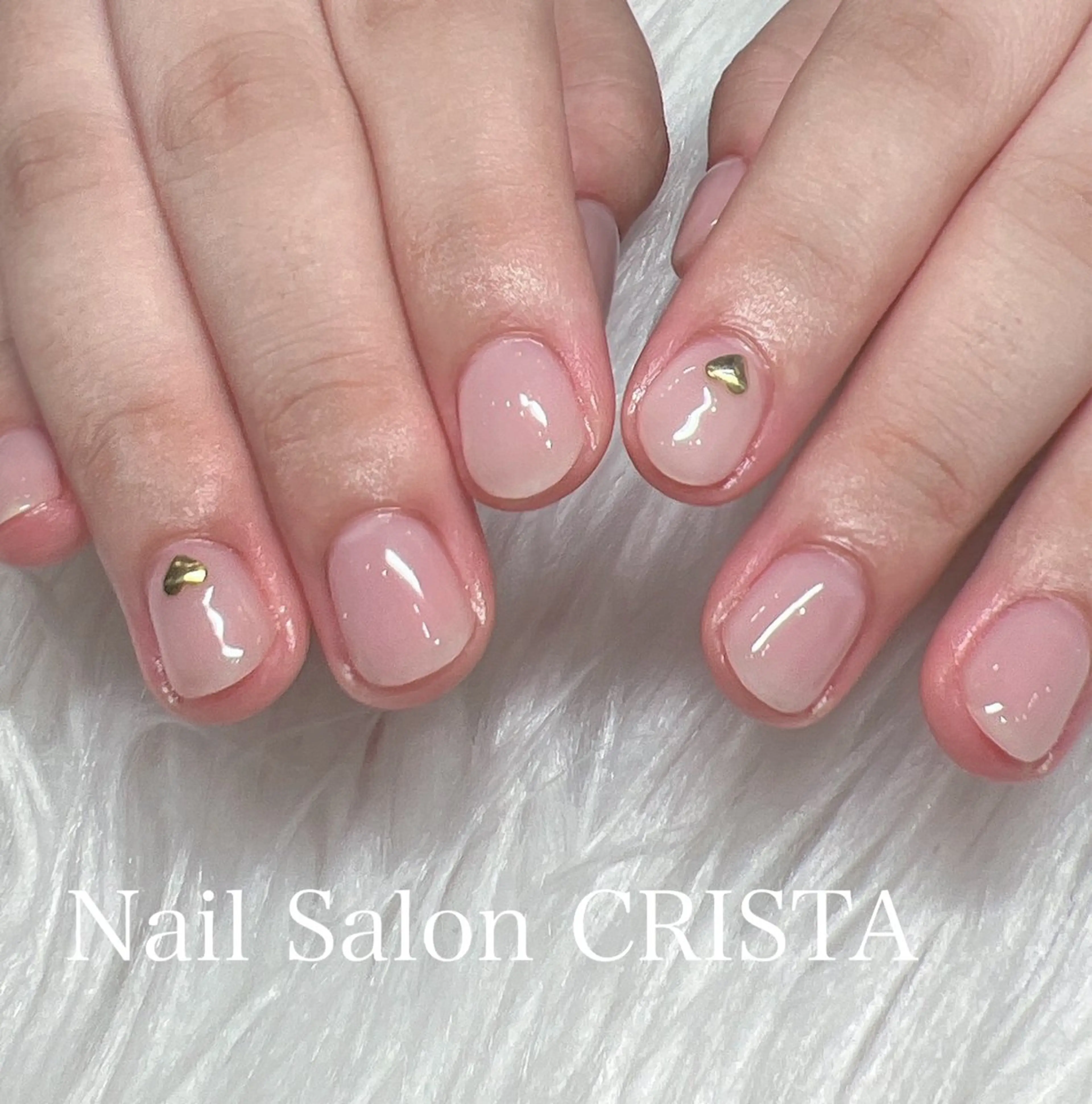 ネイル ジェルネイル ゴールド ハート パラジェル ピンク ハンドネイル Nail Salon CRISTA所属・CRISTA chikakoのネイルデザイン