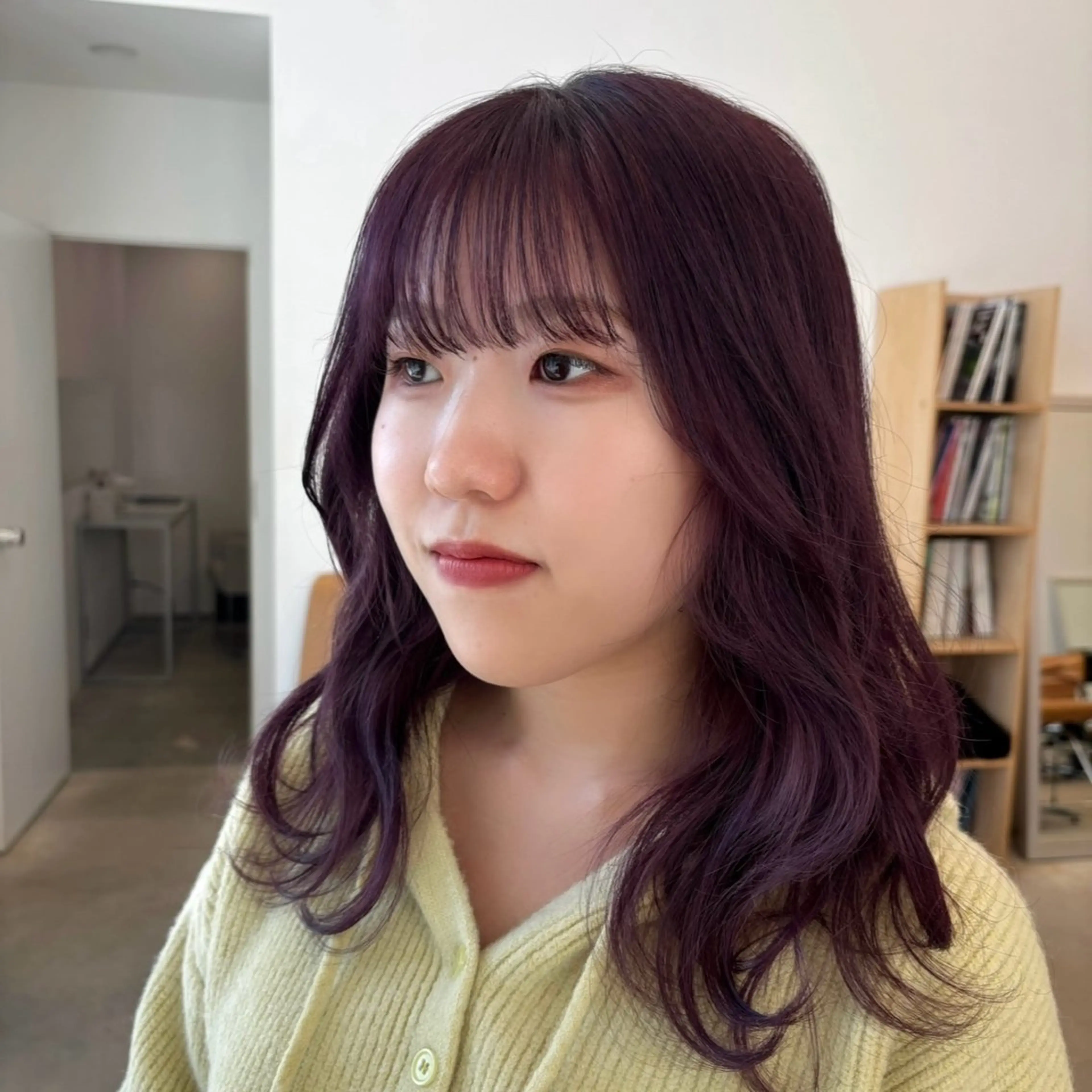 ミディアム 顔周りカット KEYMAN HARUKAのマツエク・マツパデザイン