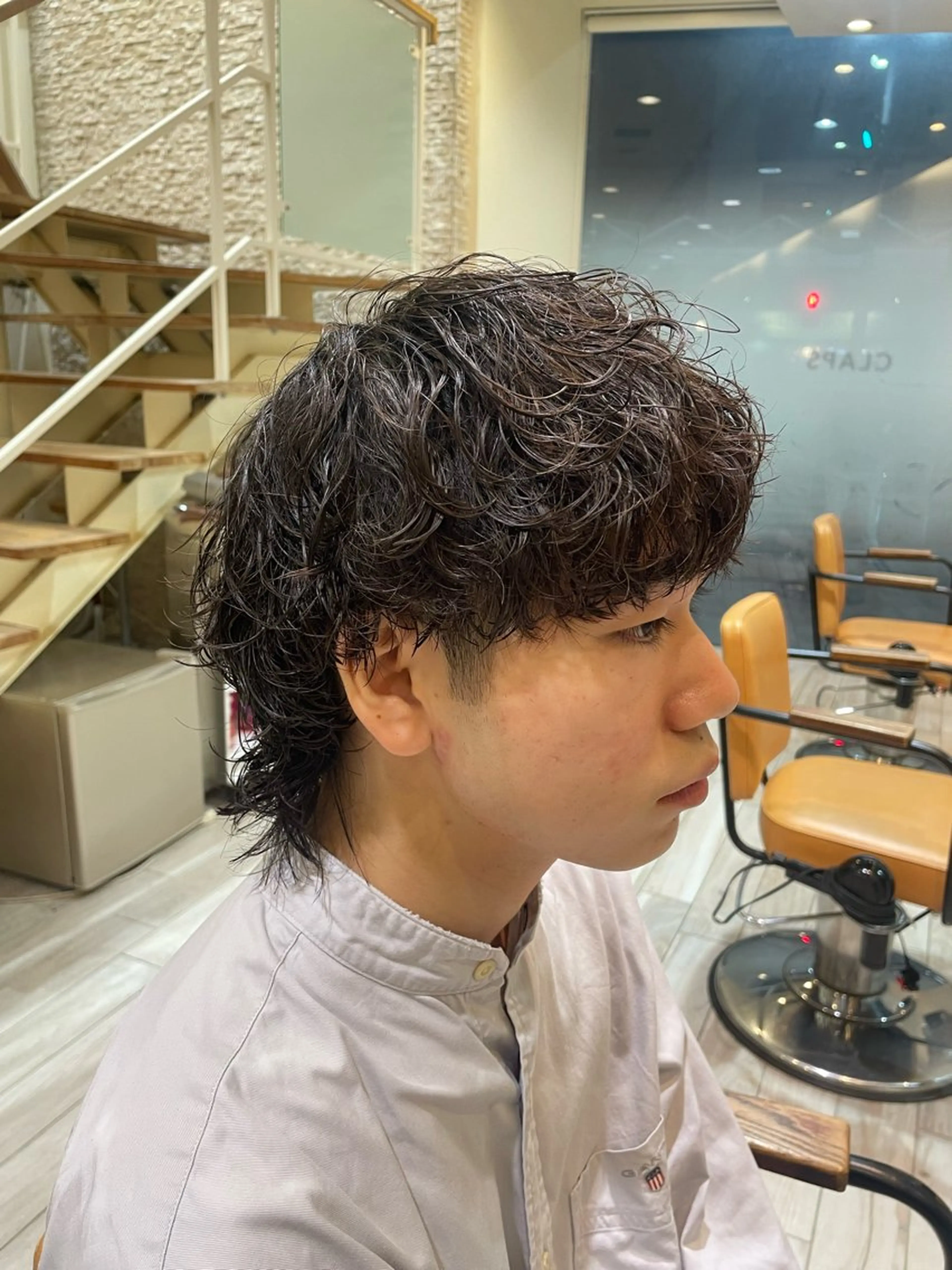 ショート パーマ メンズ メンズウルフカット ウルフカット カット パーマ パーマ/フェード🔥 佐々木波人のヘアスタイル