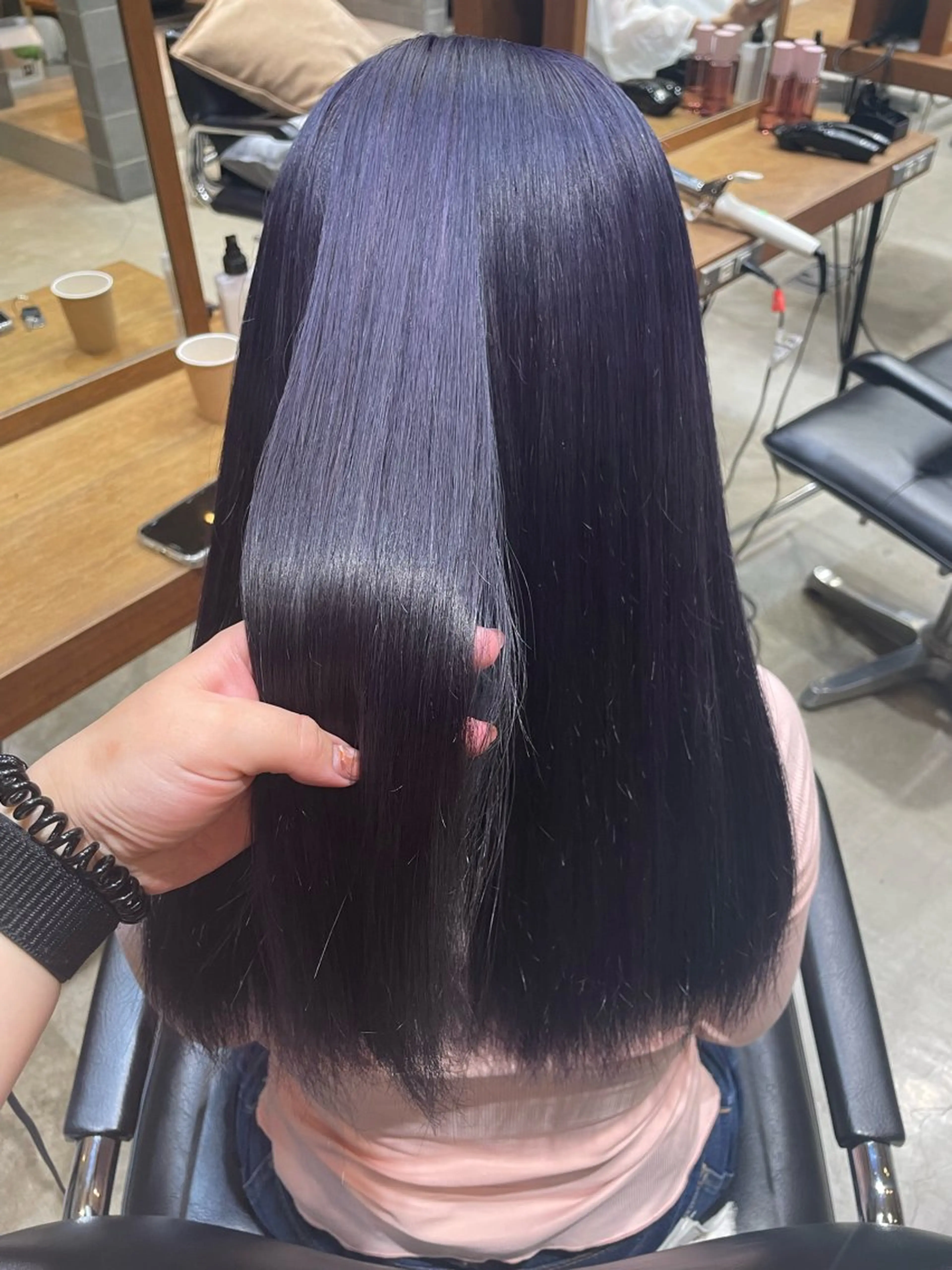 【ダブルカラー】ブリーチリタッチ＋💜寒色系カラー🦋の写真