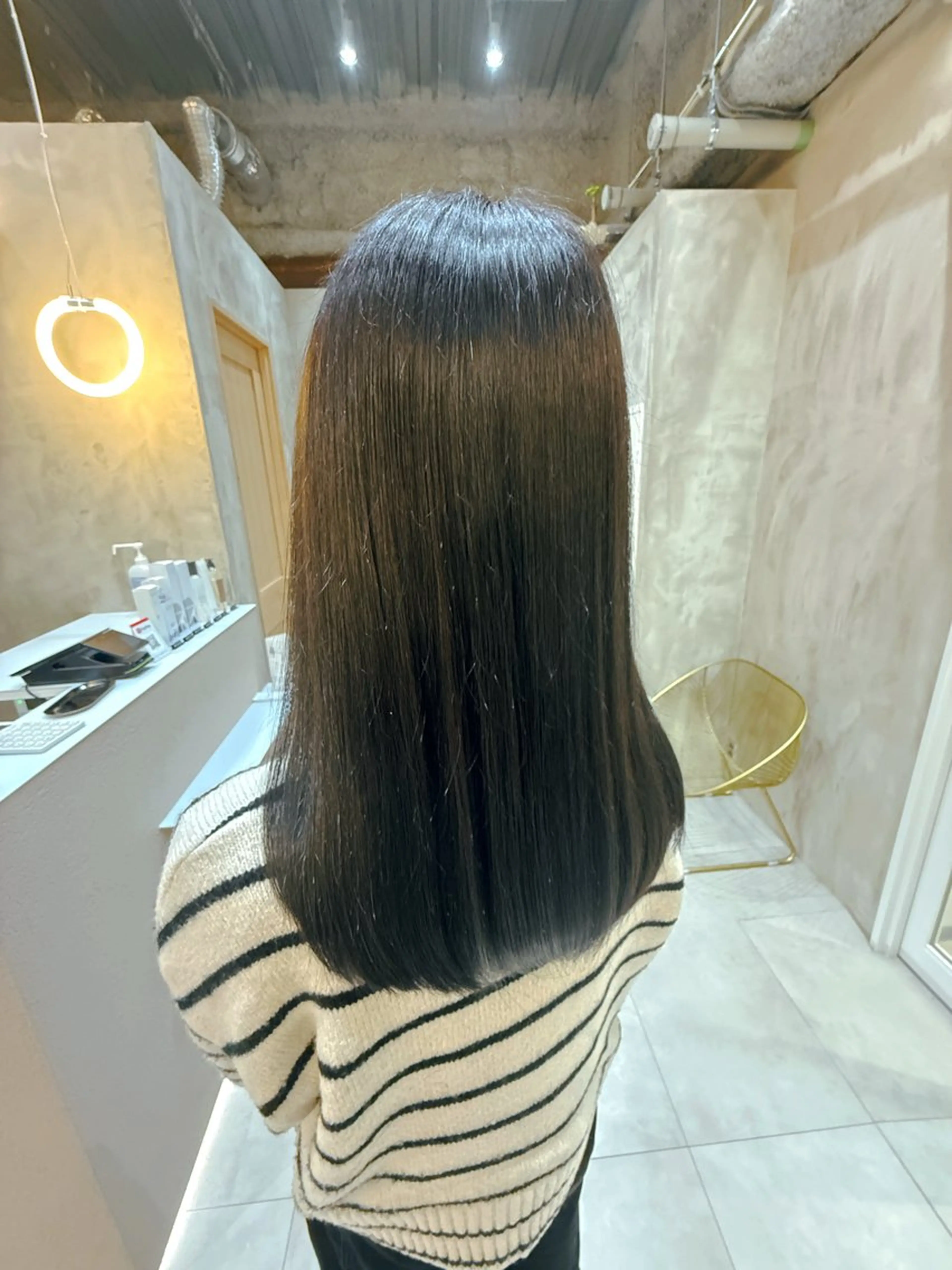 セミロング ✨赤味消しカラー✨ 韓国ヘア/古川恭平のヘアスタイル