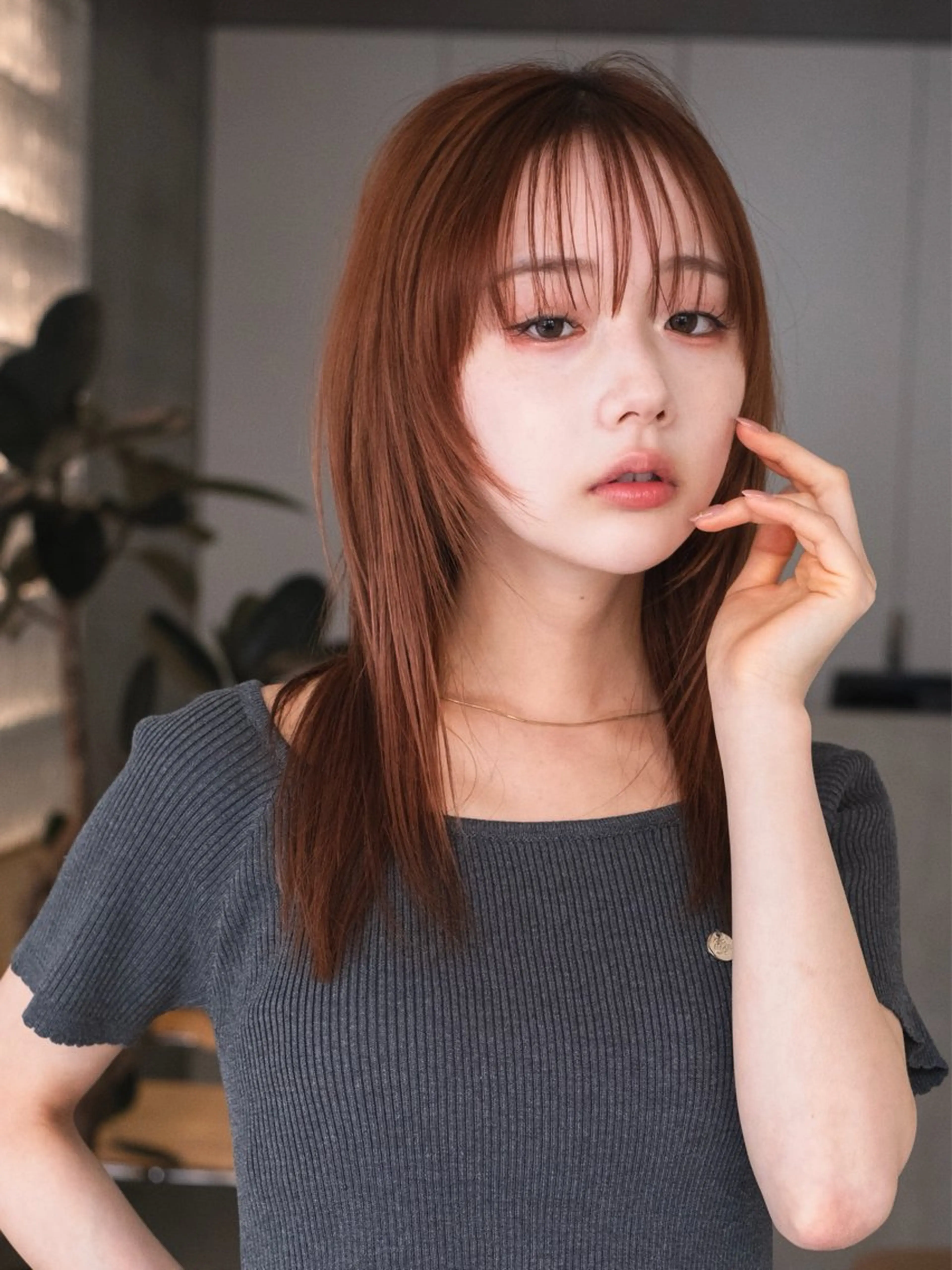 セミロング カラー カット ヘアカラー techné所属・ショウタ/レイヤーカ ット/透明感カラーのヘアスタイル