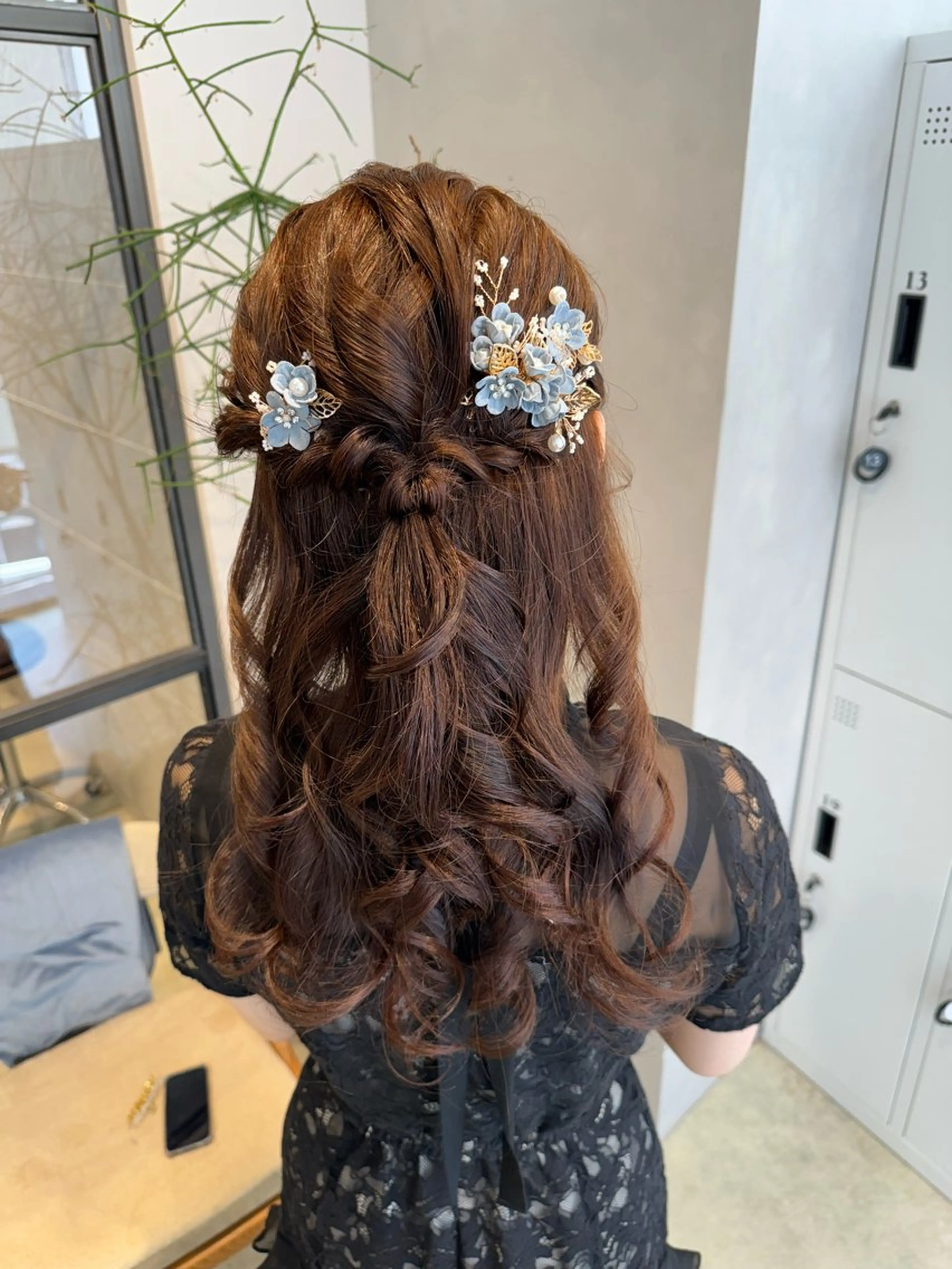 ヘアアレンジ ハーフアップ 透明感カラー✨艶髪 制作🌱山根あゆみのヘアスタイル