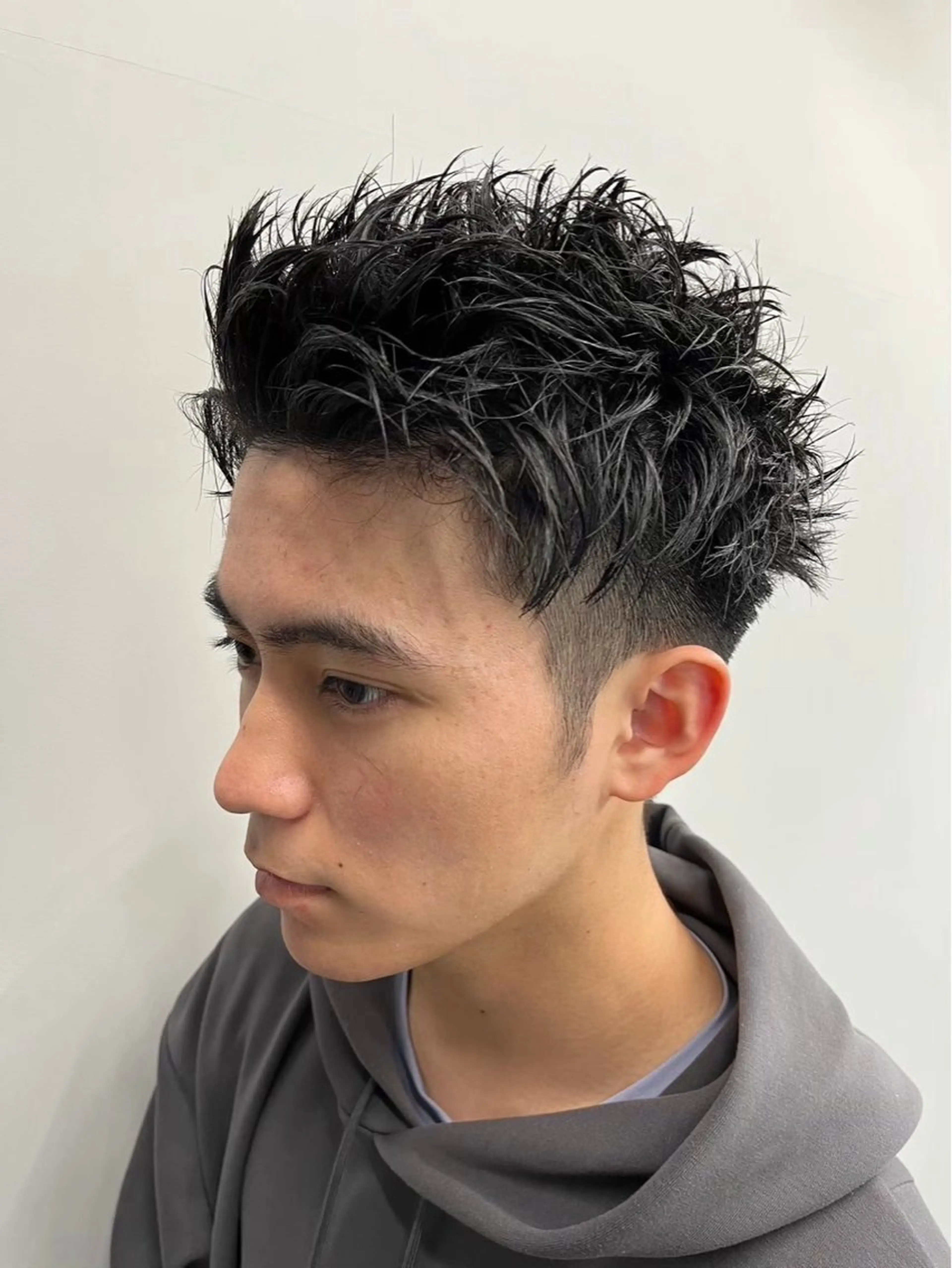 ショート メンズ ニュアンスパーマ/ ウルフ/ときなのヘアスタイル