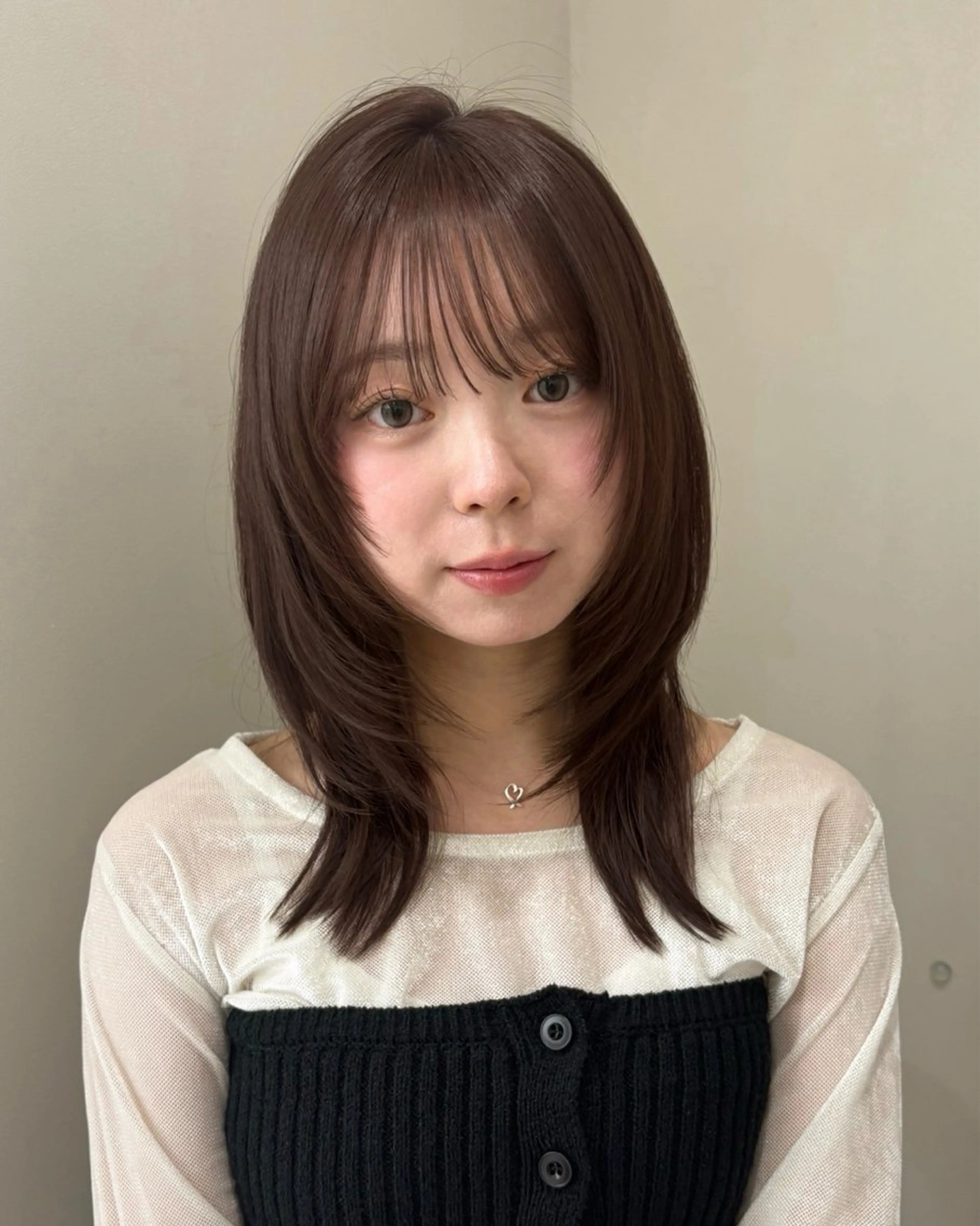 ミディアム カラー カット ヘアカラー 後藤 愛美/レイヤーカットのヘアスタイル