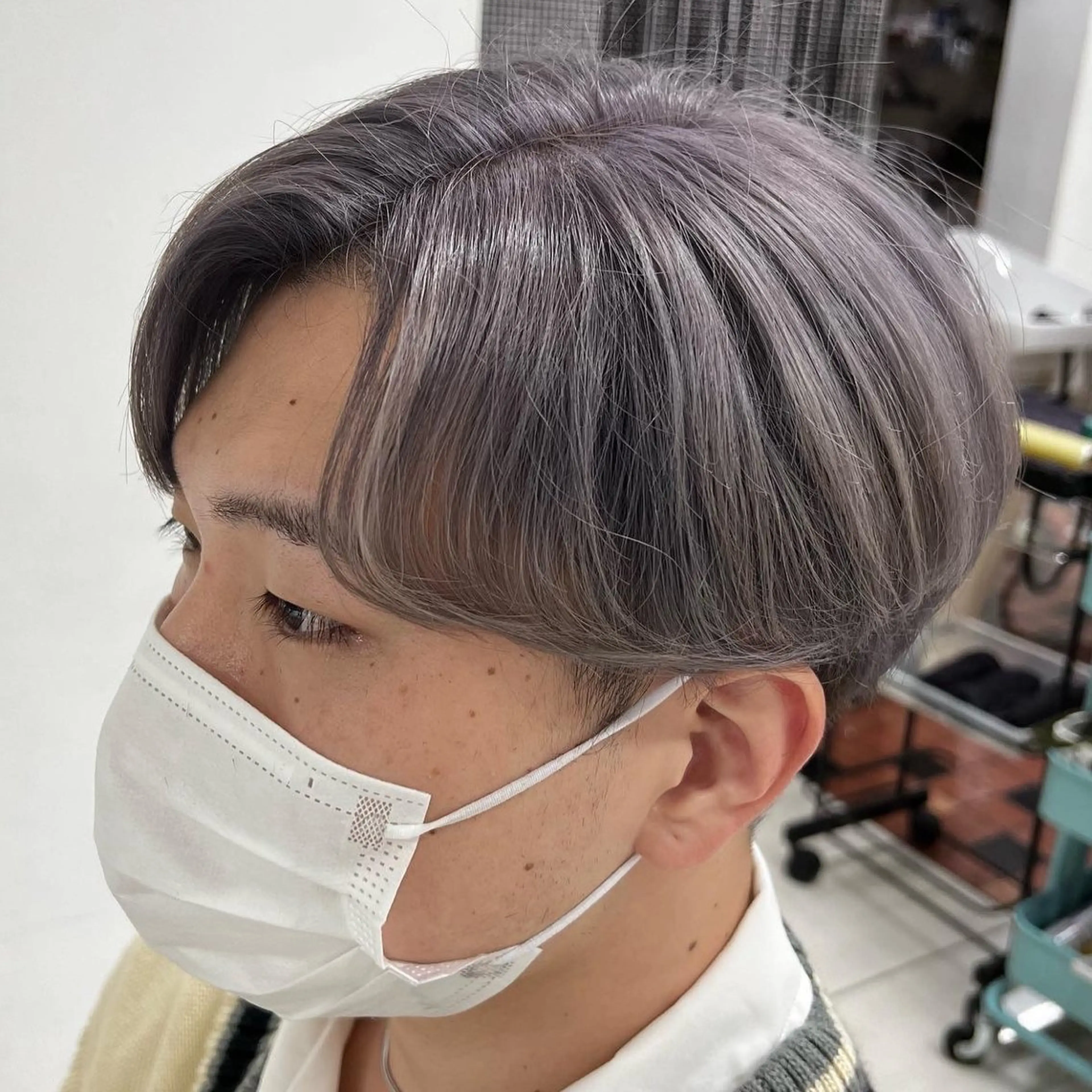 【10月限定】👑メンズカット＋ダブルカラー(ブリーチ＋ワンカラー)👑#ホワイトベージュ#紫#青#グリーン#オレンジの写真