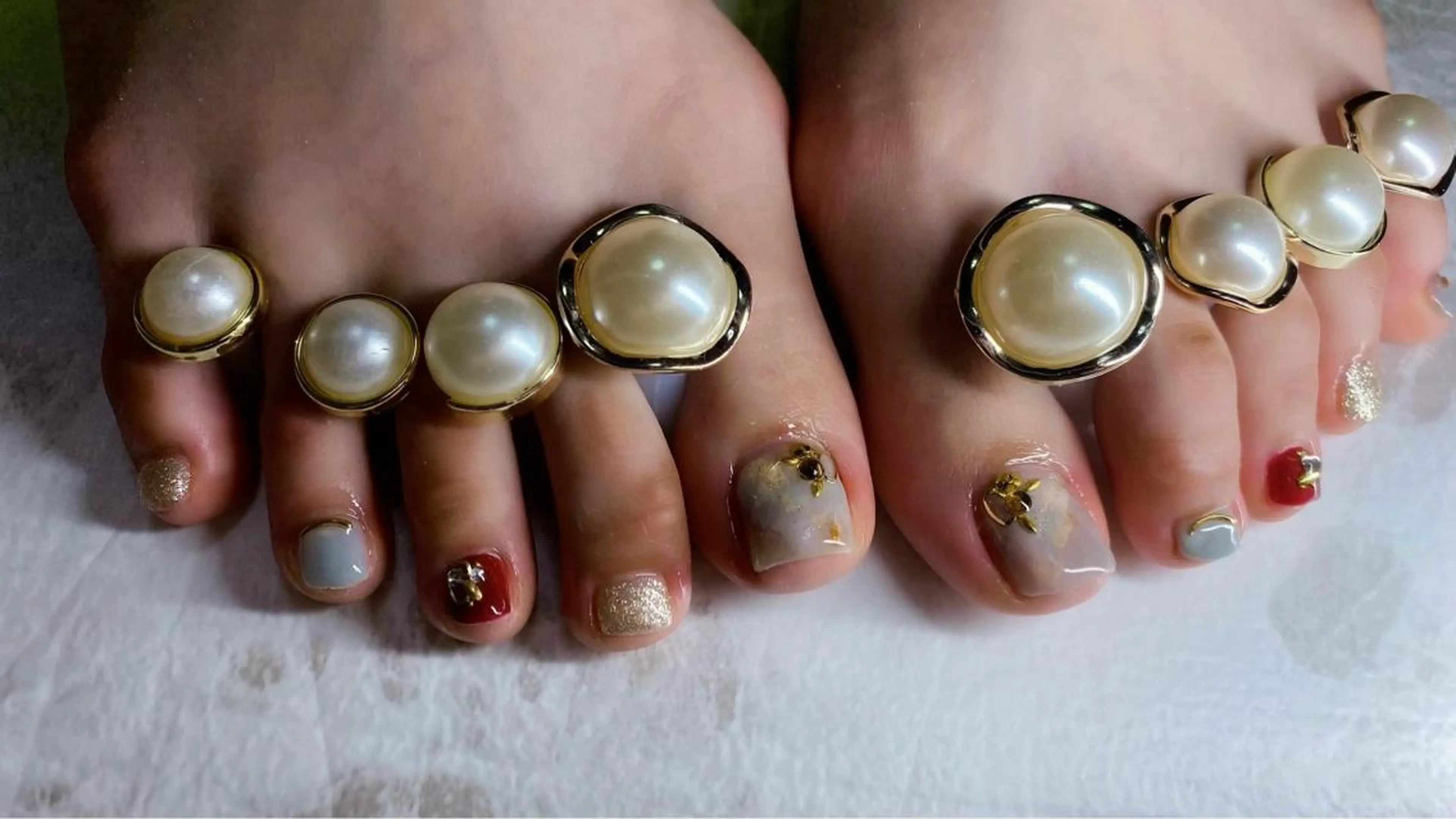 ネイル フットネイル 大理石ネイル(マーブル) フットネイル Era nailのネイルデザイン