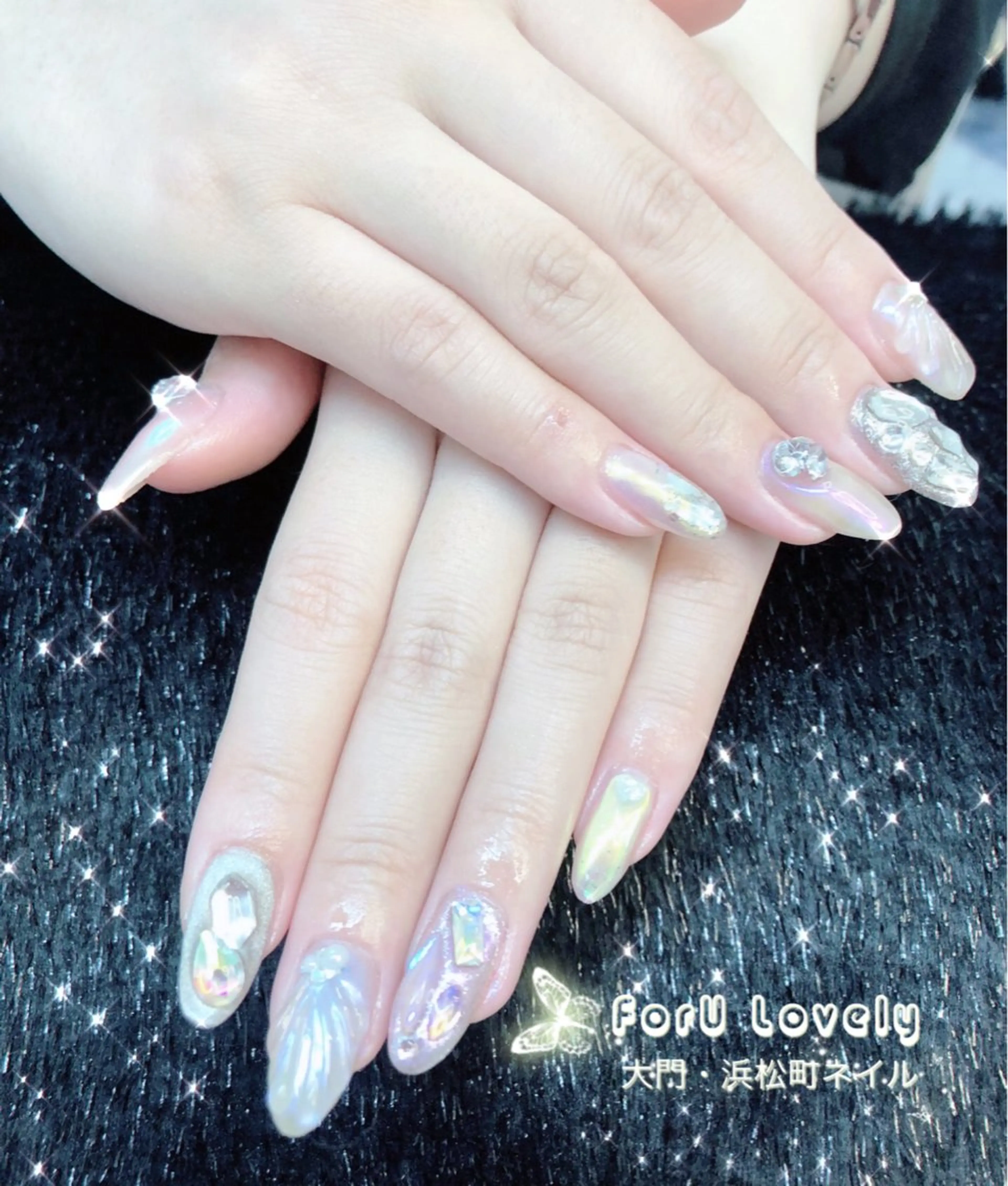 ネイル オーロラネイル ジェルネイル 韓国ネイル 持ち込み ニュアンスネイル ハンドネイル ハンドケア 大門浜松町 ネイルのネイルデザイン