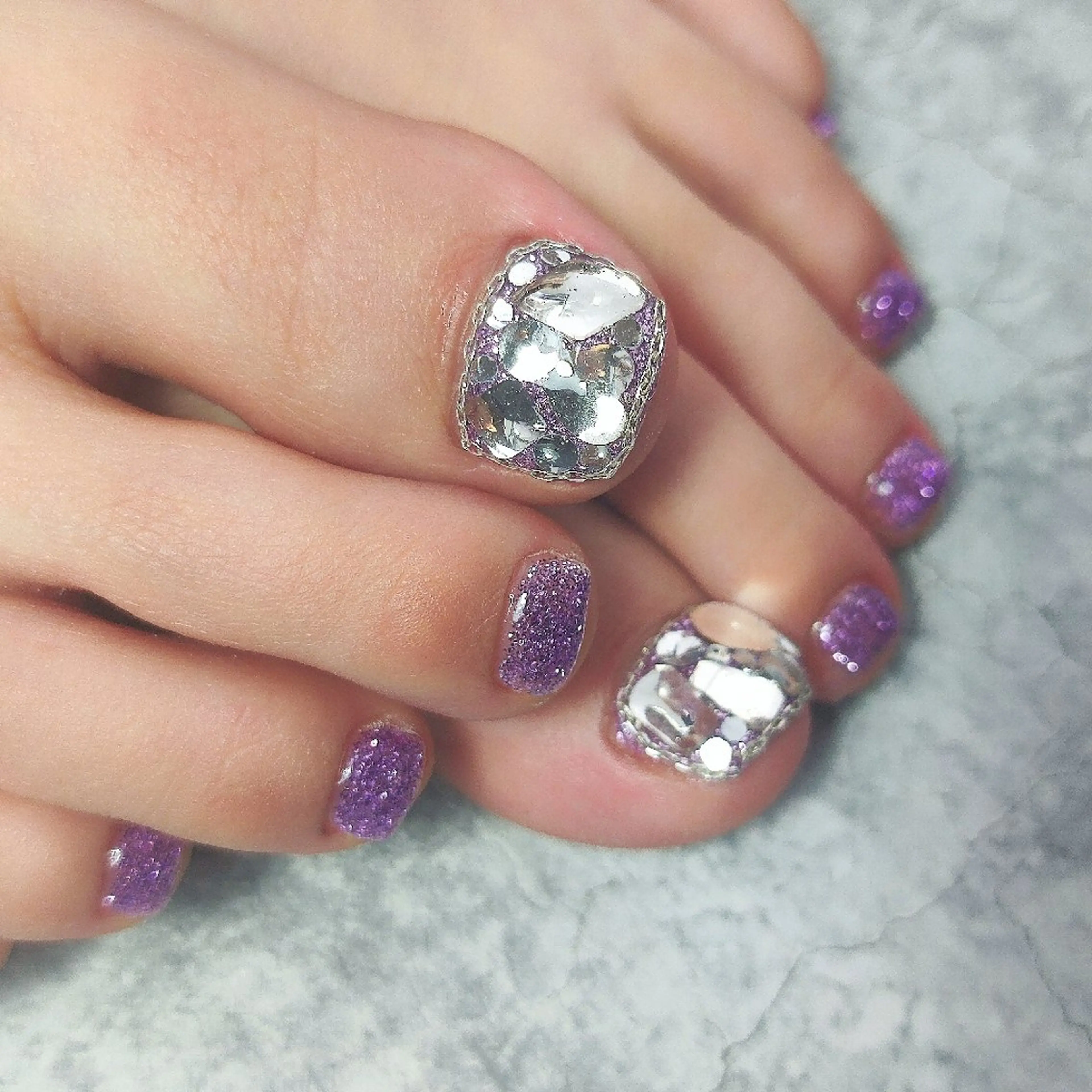 ネイル ラメ(グリッター) 持ち込み フットネイル 個人サロン saltnailのネイルデザイン