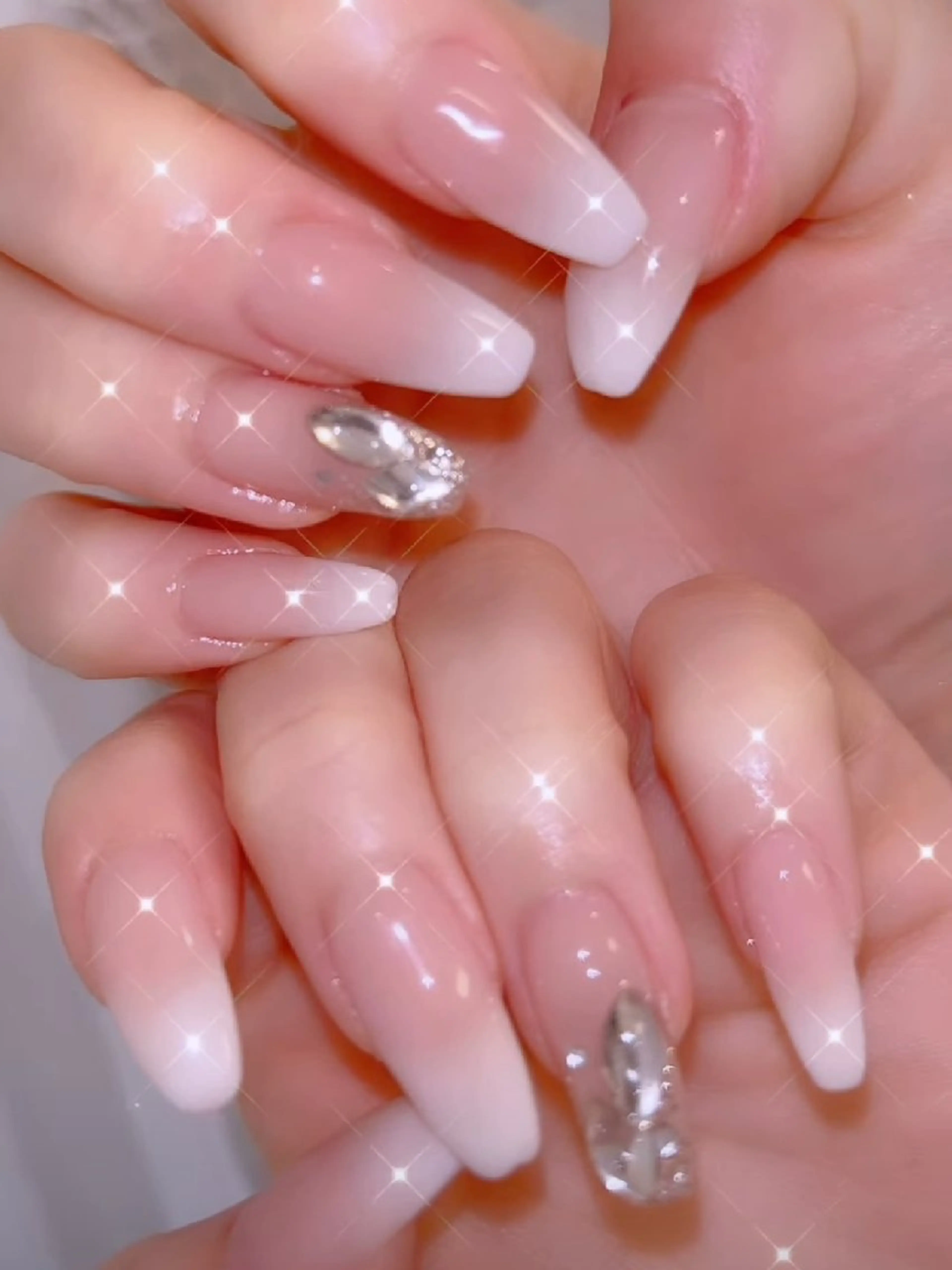 ネイル 長さ出し ジェルネイル 韓国ネイル マグネットネイル ニュアンスネイル ハンドネイル I LOVE ME  NAIL.｡.:*♡のネイルデザイン
