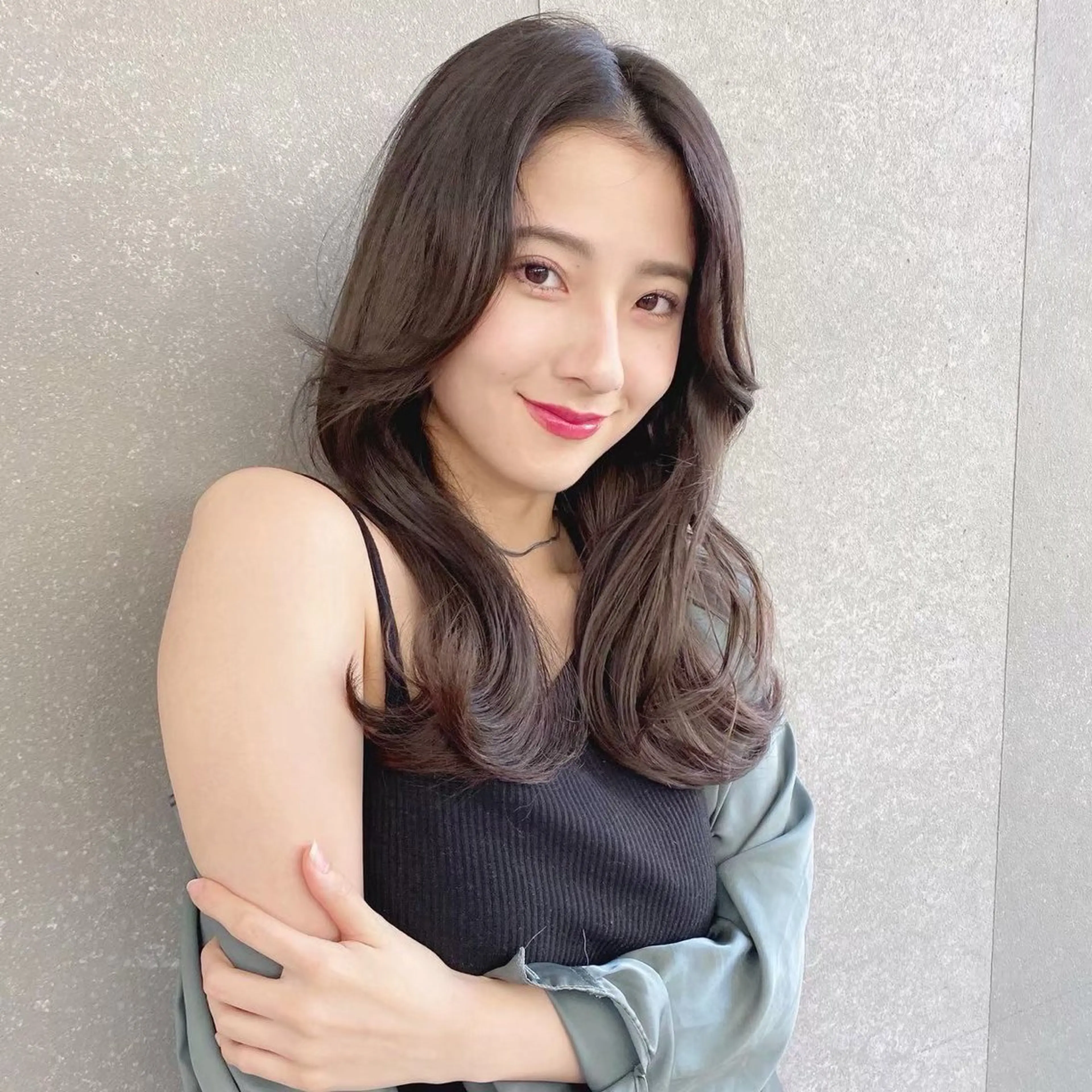 ロング くびれヘア 顔まわりレイヤー レイヤーカット カット ヘアカラー トリートメント 新宿/韓国レイヤー/ 顔周りカット松本美晴のヘアスタイル