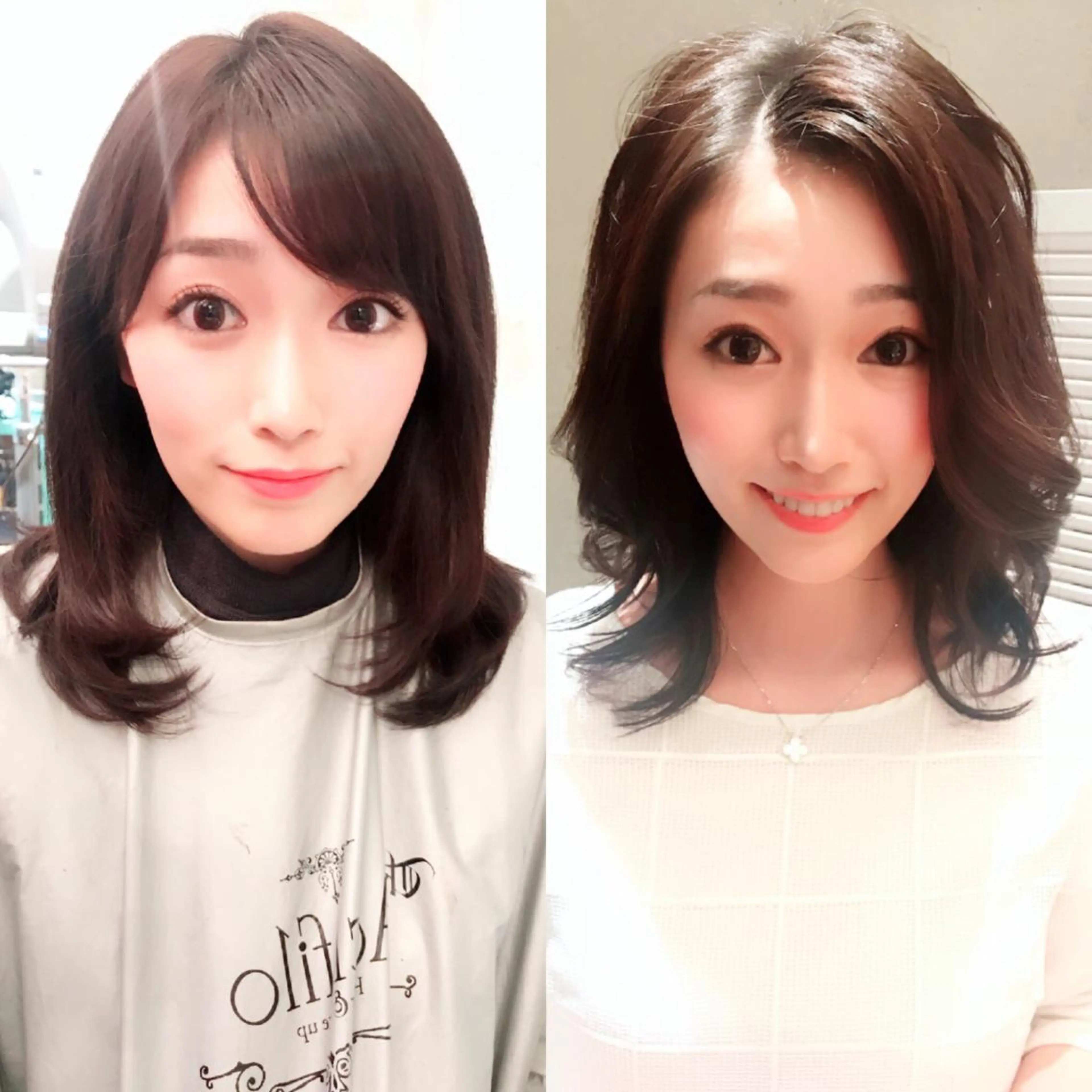 ミディアム カラー ヘアアレンジ ネイル マツエク・マツパ シールエクステ ベージュカラー ブルーカラー ブルージュ ダブルカラー ACHFILO モデル募集のヘアスタイル