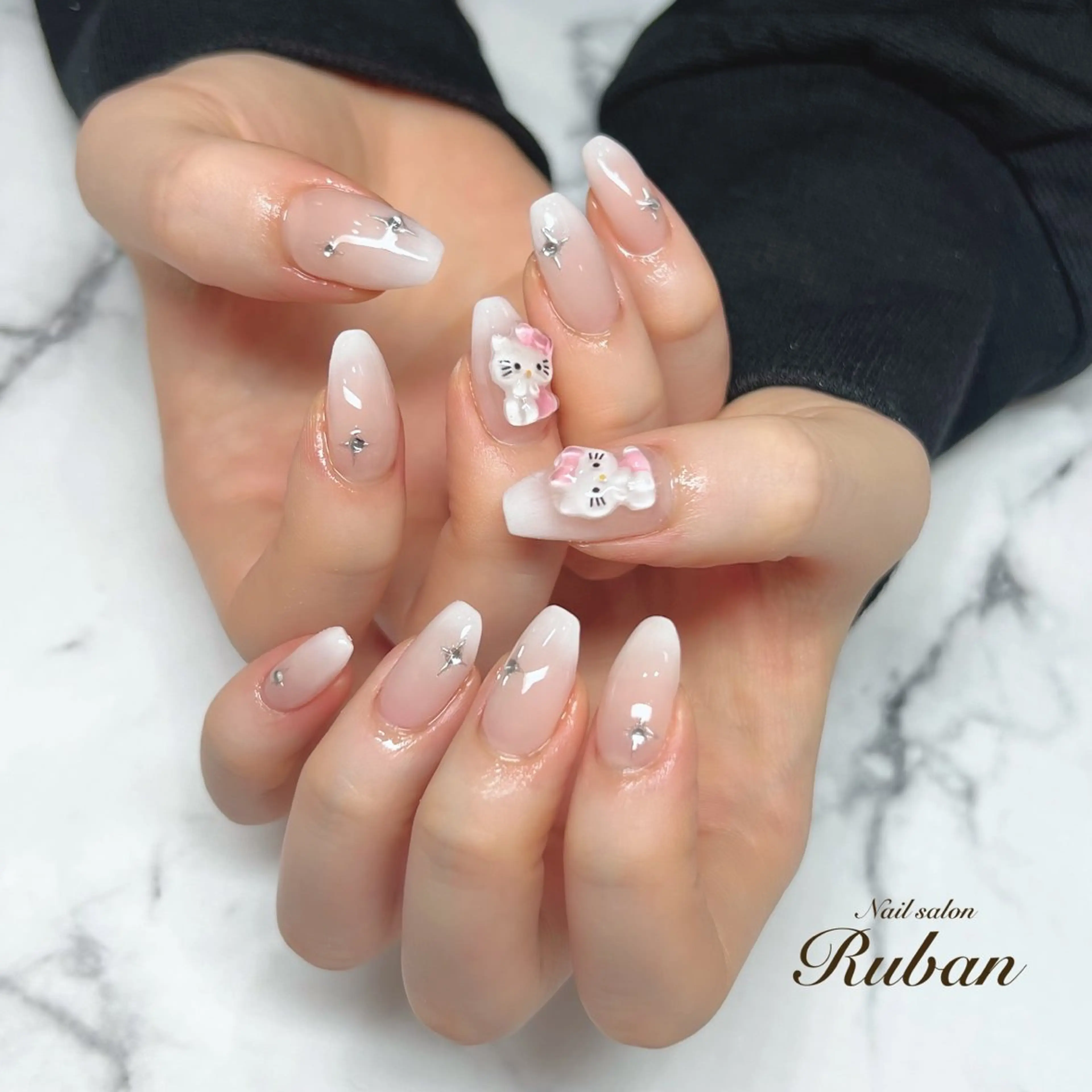 ネイル アートネイル 長さ出し グラデーション 韓国ネイル 持ち込み Nail salon Ruban所属・Nail salon Rubanのネイルデザイン