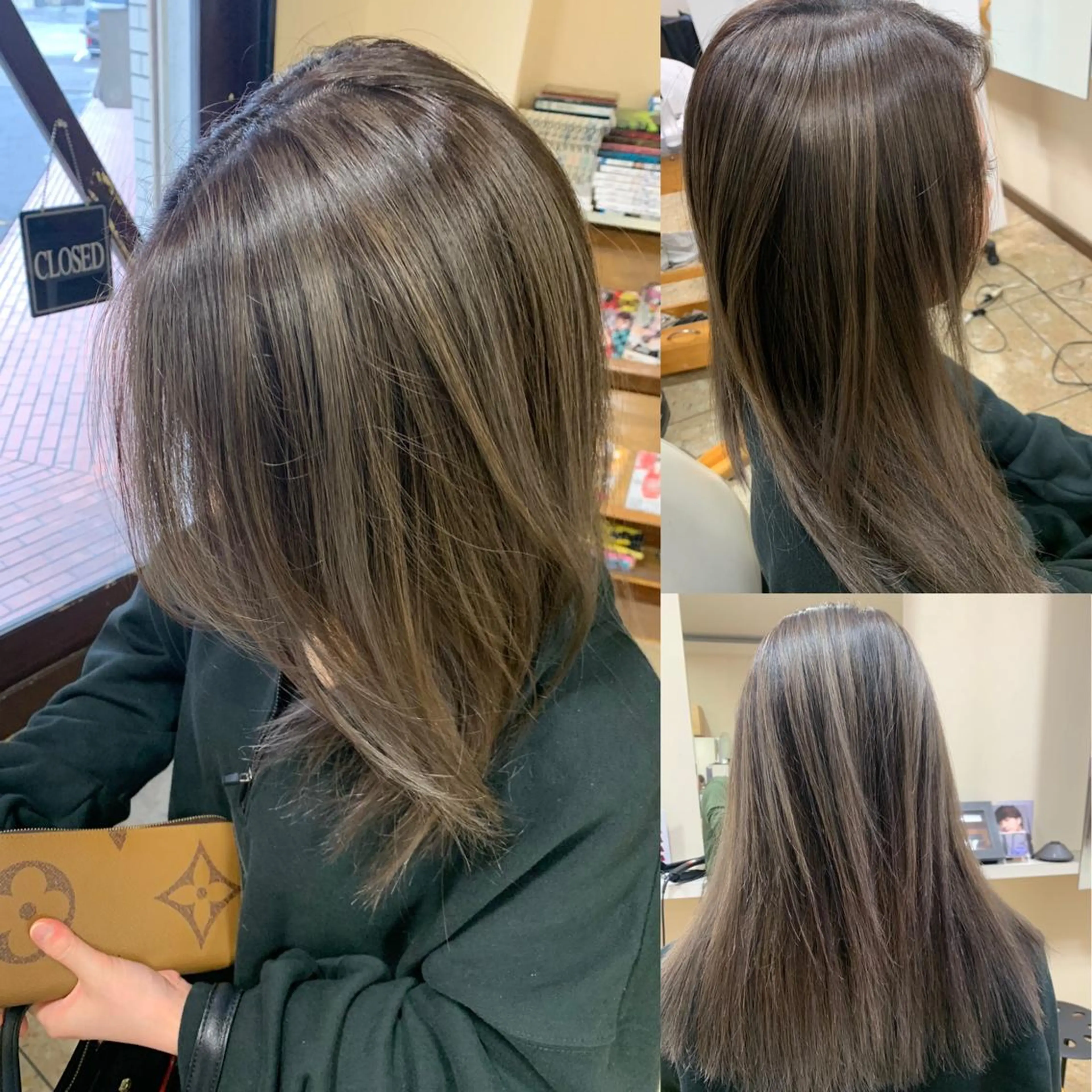 セミロング カラー バレイヤージュ レイヤーカット ヘアーサロンaxia所属・上田 英樹のヘアスタイル