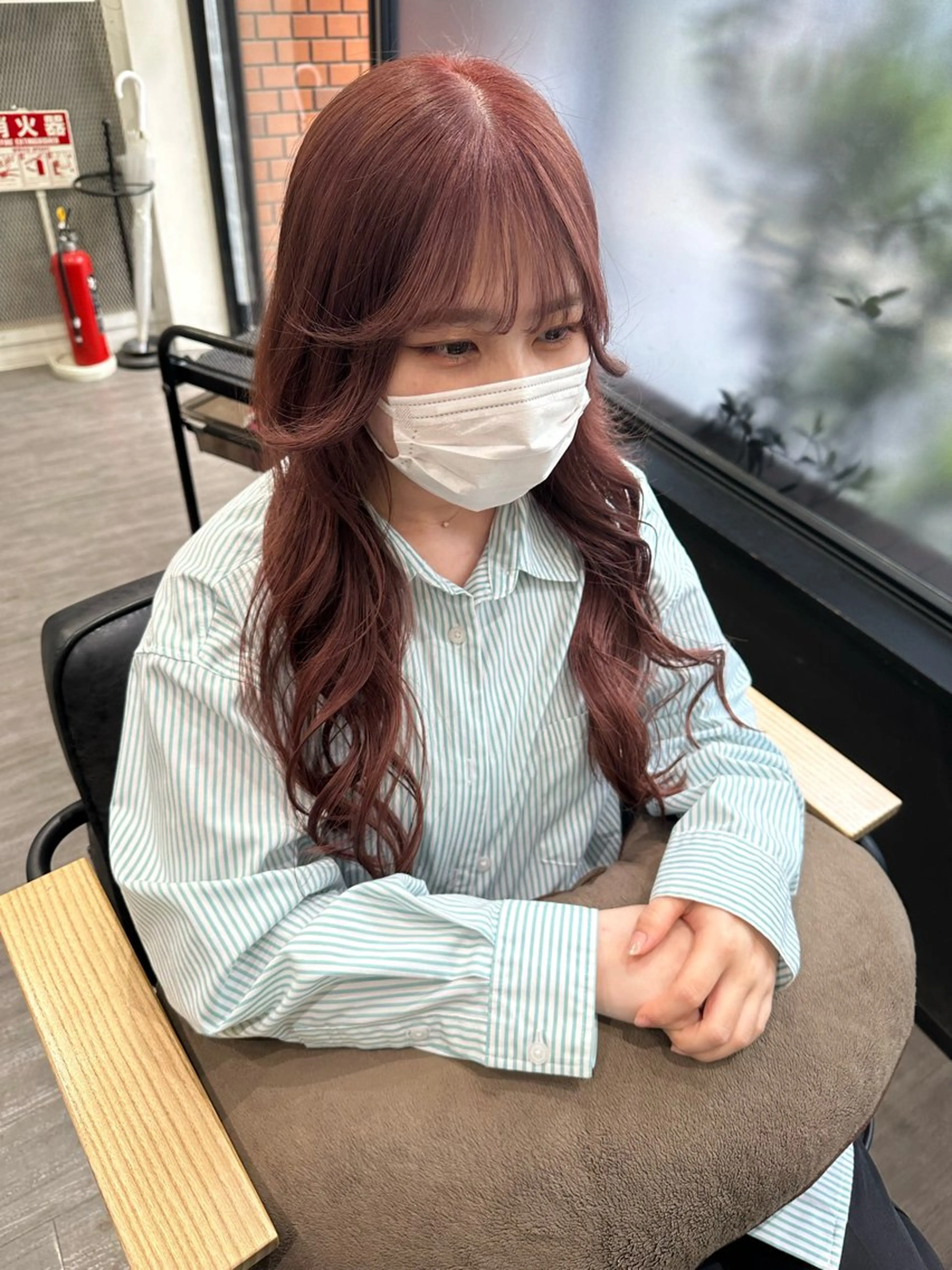 セミロング カラー ブラウンカラー ピンクカラー ピンクブラウン カット ヘアカラー トリートメント 艶髪レイヤー上田 紗也🇰🇷💗のヘアスタイル