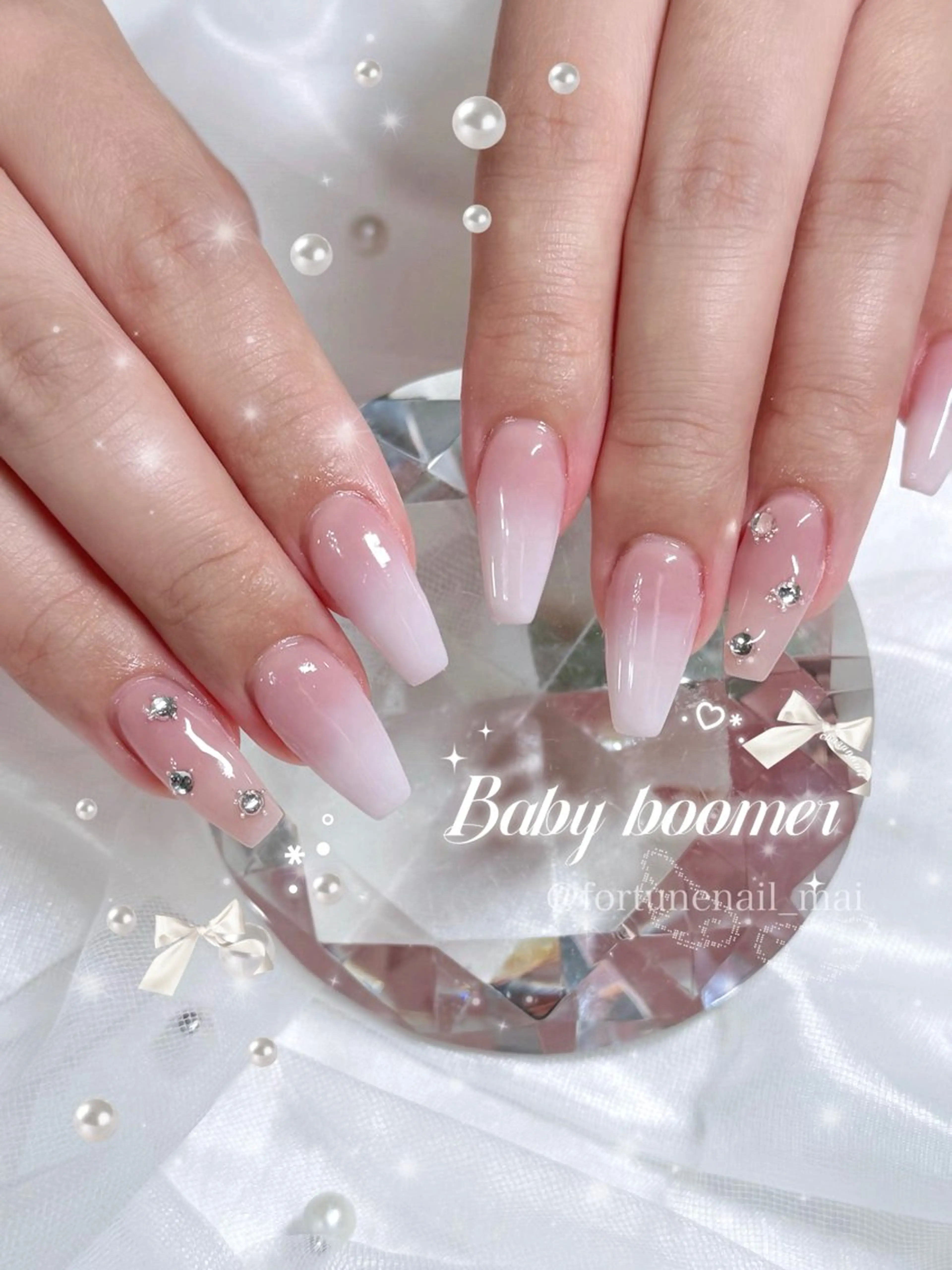 🎀オフありハンドワンホンガーリーちゅるん90分持ち込みデザイン(アート目安片手3.4本)🐩💭🎀の写真