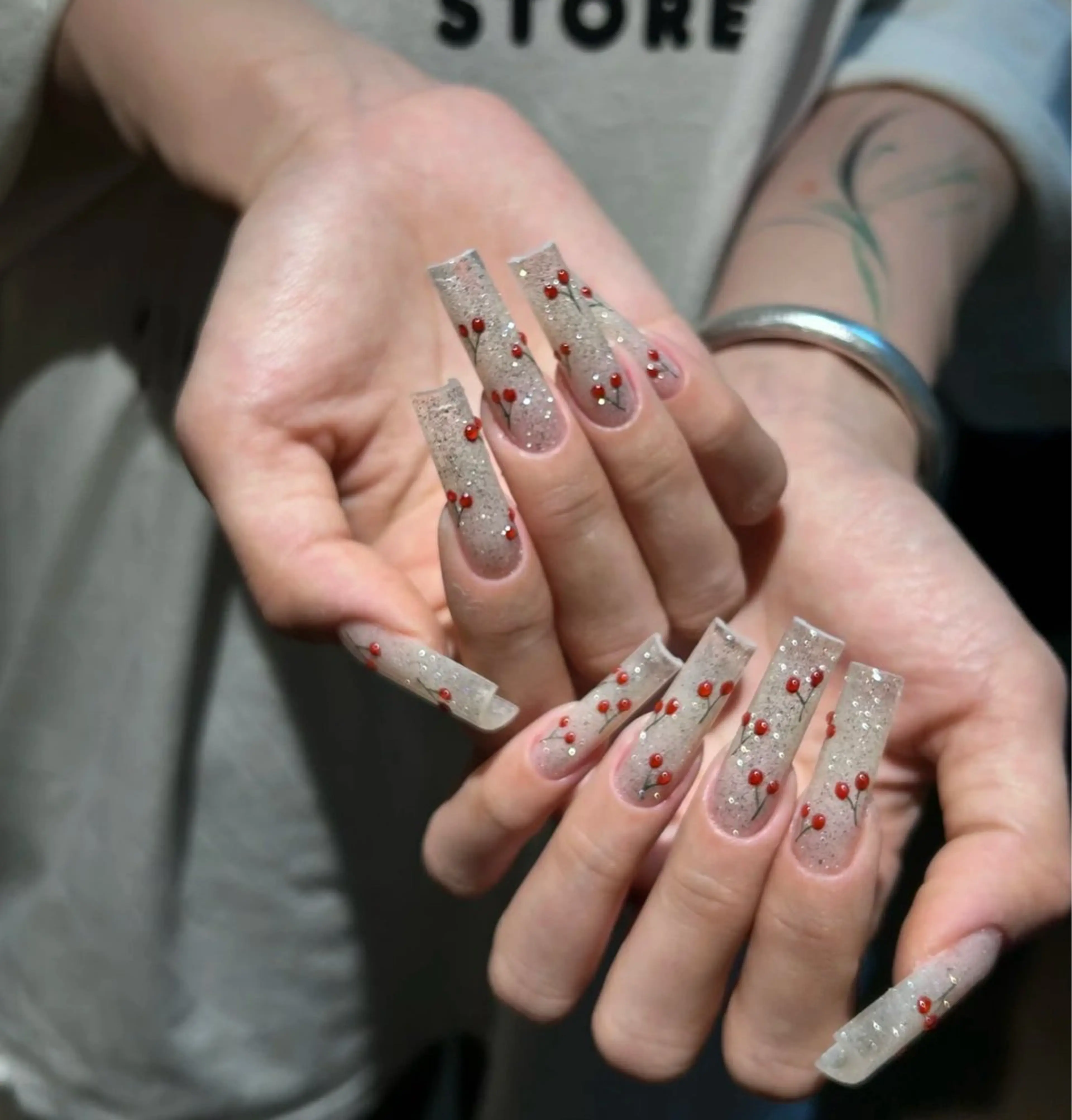 ネイル アートネイル オーロラネイル チークネイル フレンチネイル ガラスフレンチ ハンドネイル 🎀🎀YooLi Nail Salonのネイルデザイン