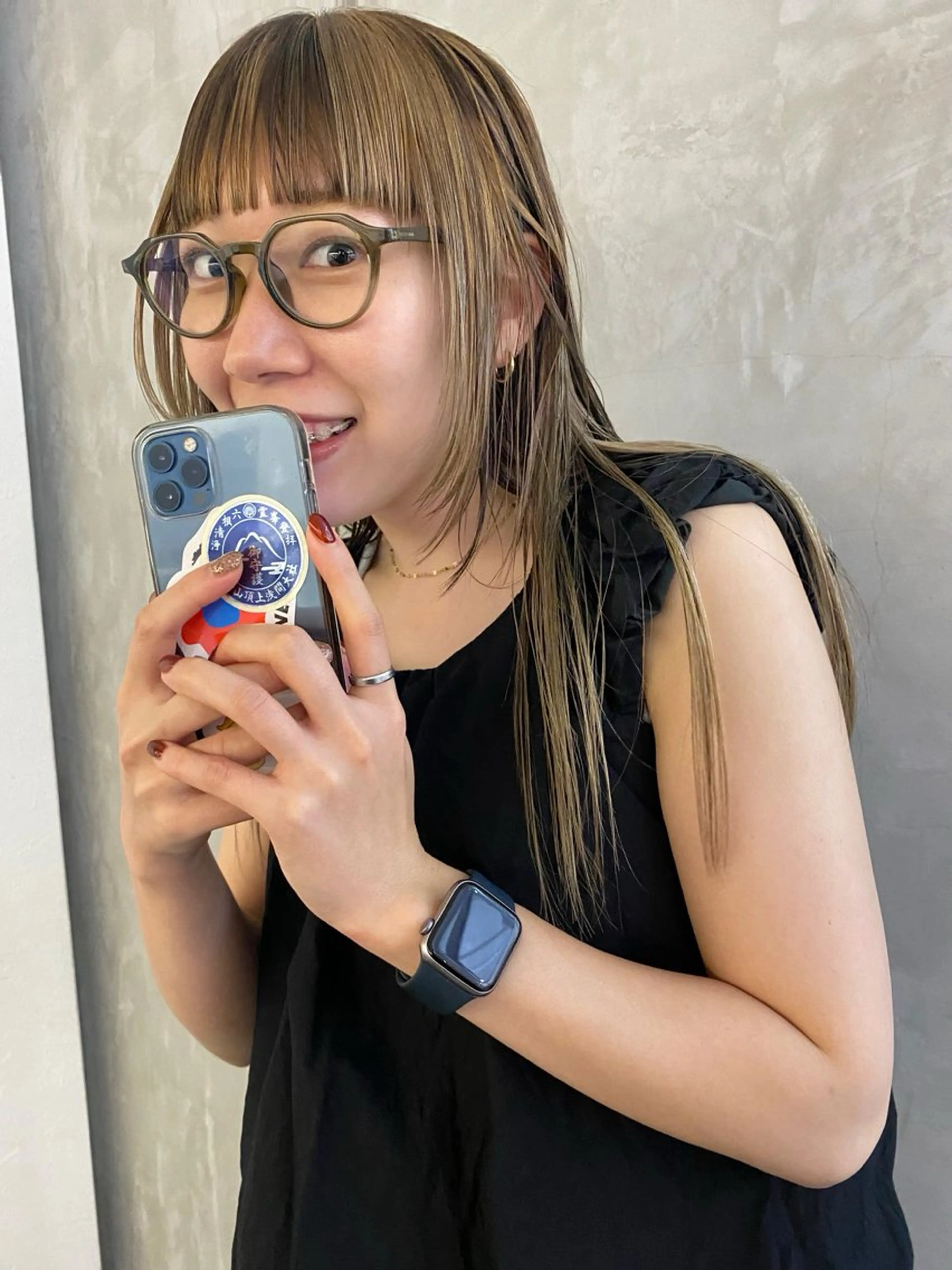 セミロング カラー カット ヘアカラー トリートメント 森貴裕/ベージュ/ パーマ/オリーブのヘアスタイル