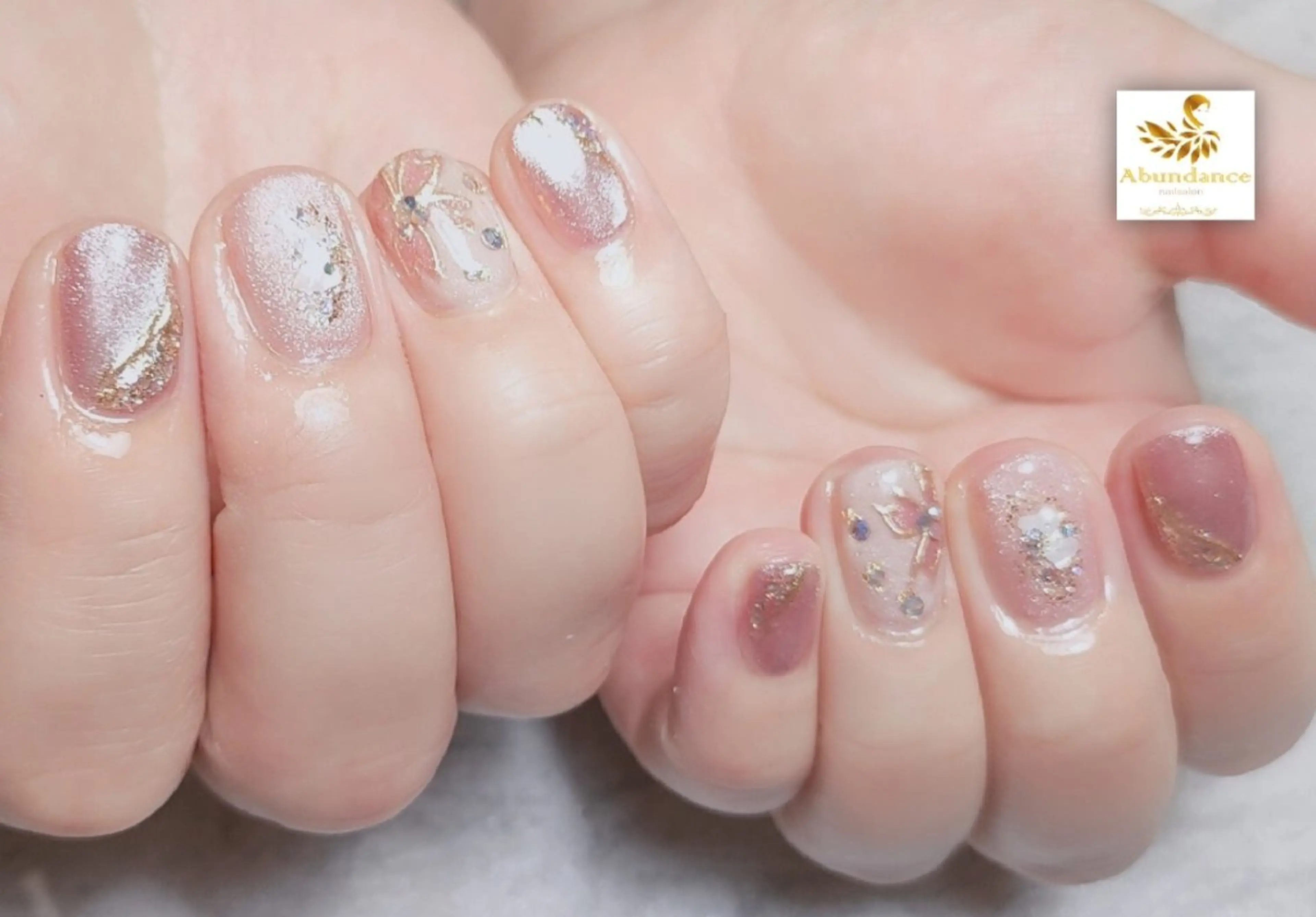 ネイル 桜ネイル マグネットネイル ハンドネイル 完全予約制個室サロン Abundancesのネイルデザイン