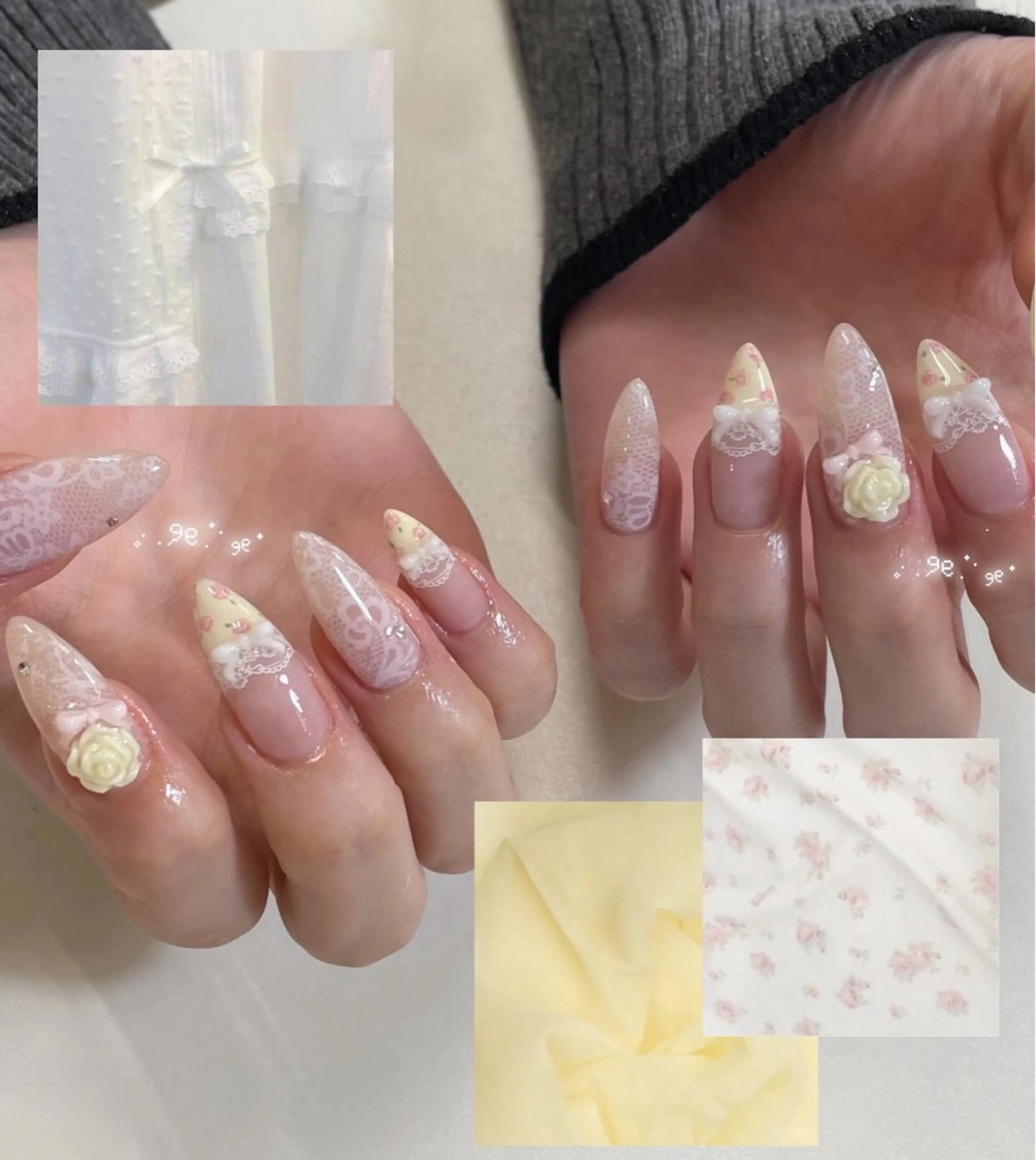 ネイル MINAMI໒꒱ Y2K、韓国ガーリーのネイルデザイン