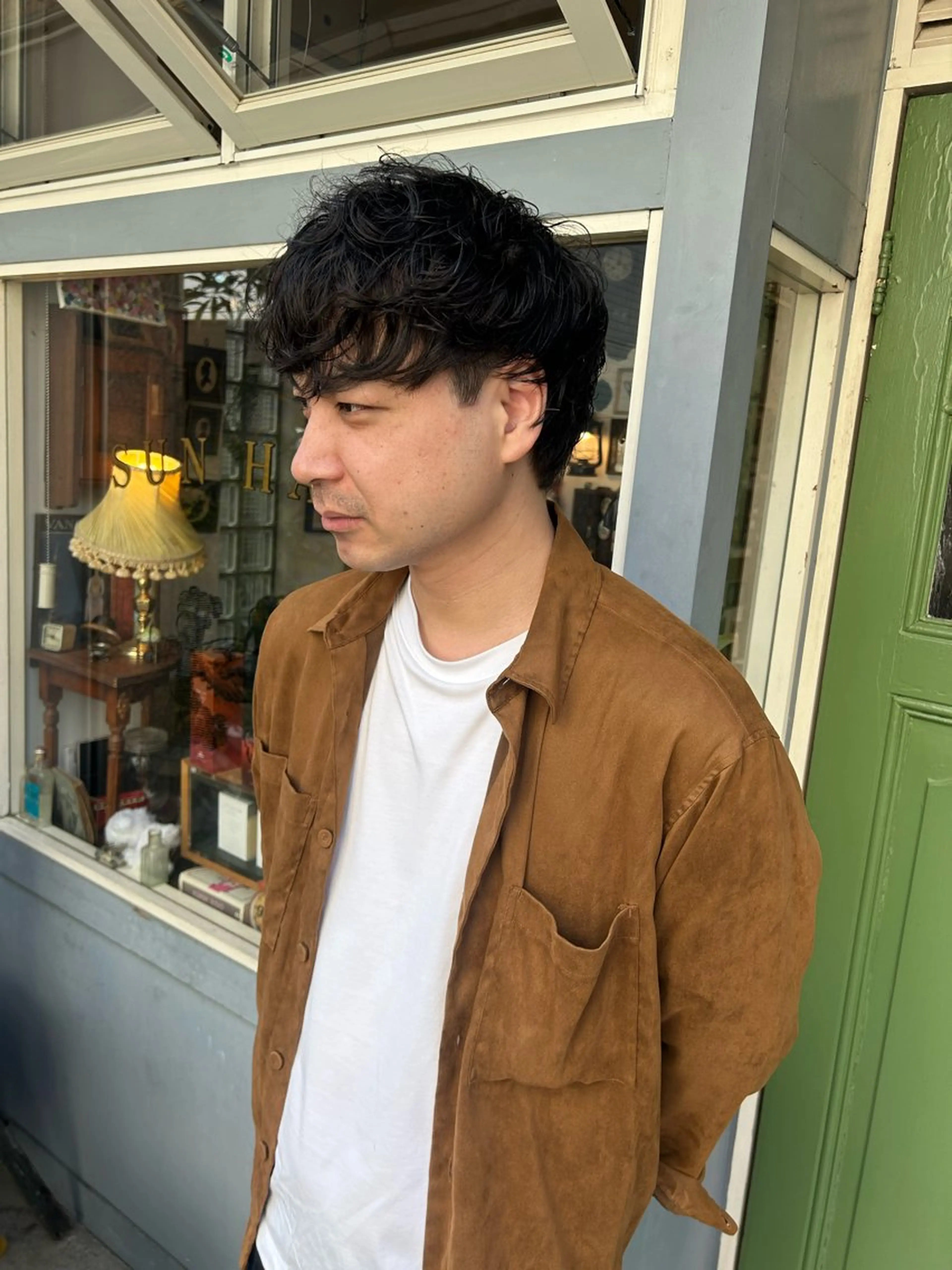 ショート パーマ メンズ メンズパーマ カット パーマ 清水千優/パーマ/透 明感カラー/メンズのヘアスタイル