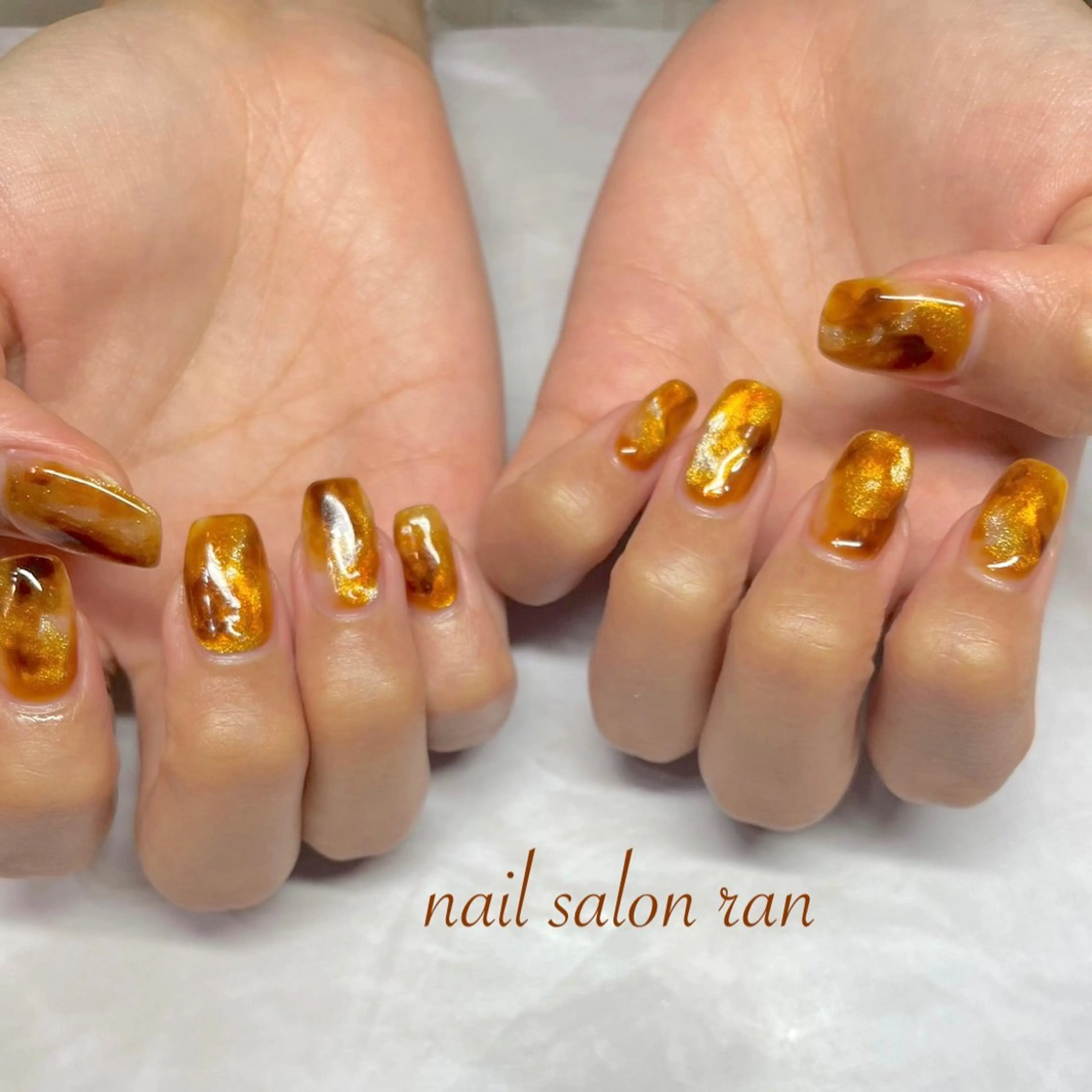 ネイル べっ甲ネイル マグネットネイル ハンドネイル ハンドケア nailsalon ranのネイルデザイン