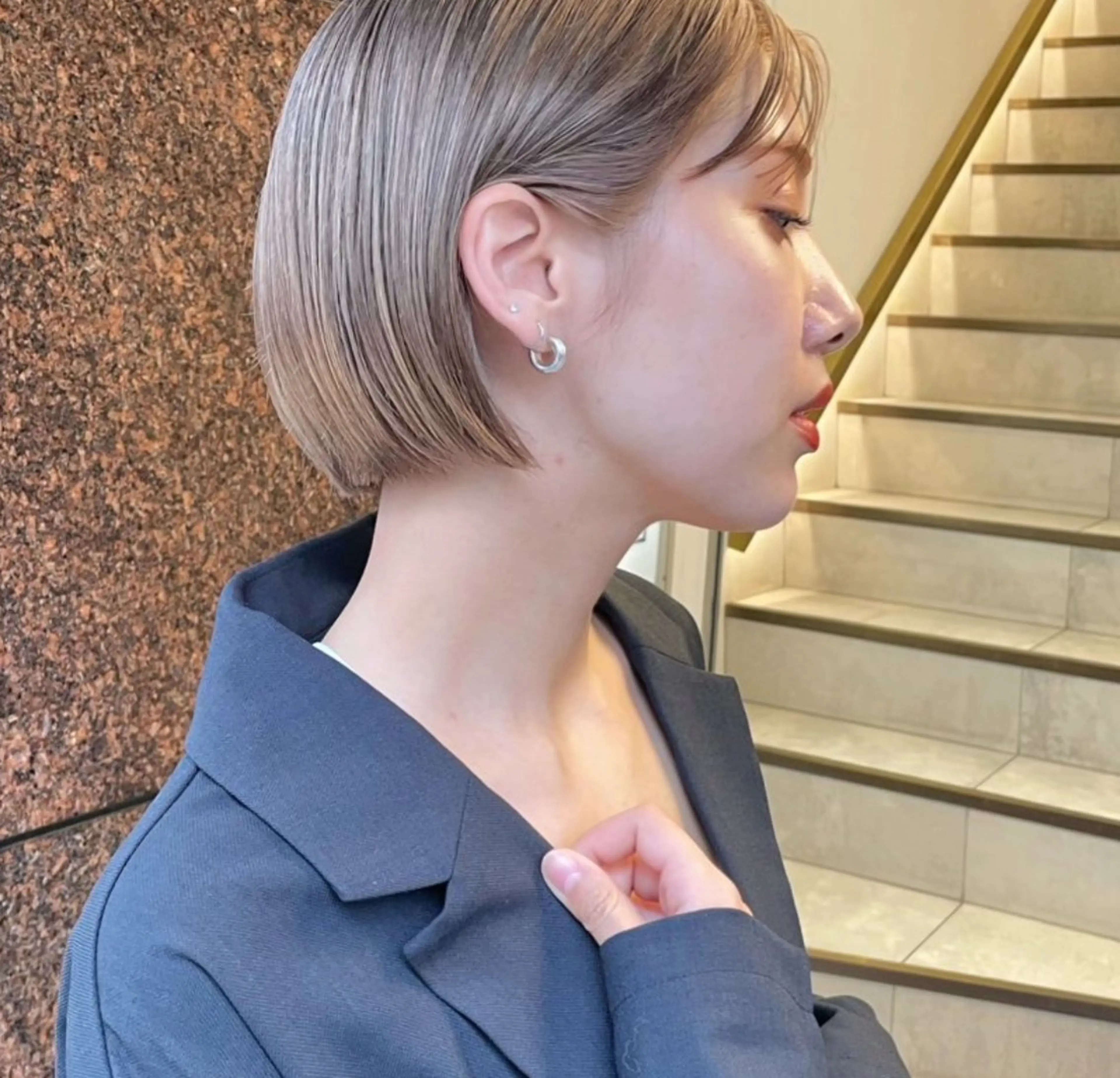 【限定価格✨】透明感ベージュ/ブリーチあり🌿似合わせボブ専用カラー＋TRの写真