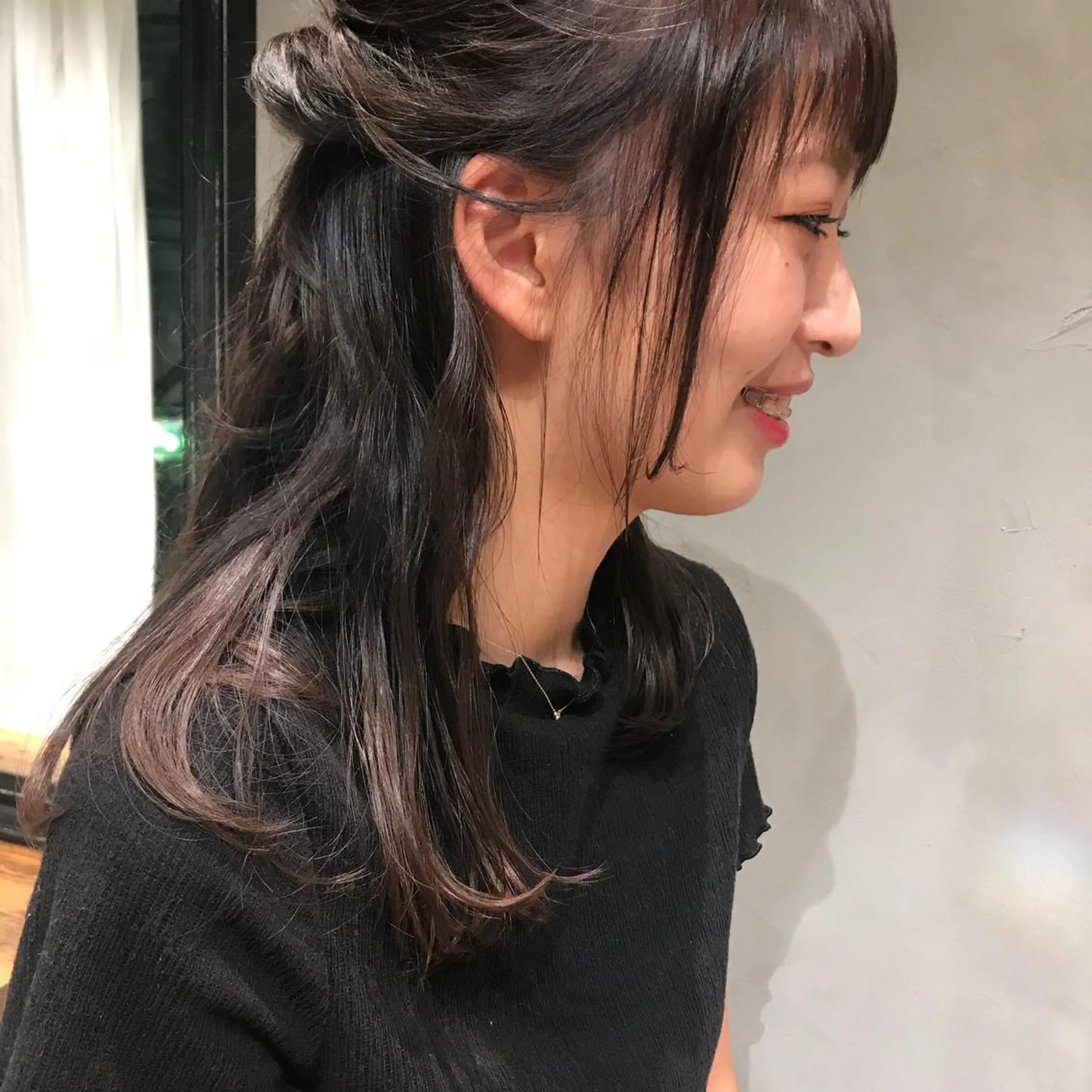 セミロング カラー ブラウンカラー ピンクカラー ピンクブラウン 柔らかブラウン/顔周 りレイヤー♡ユウシのヘアスタイル