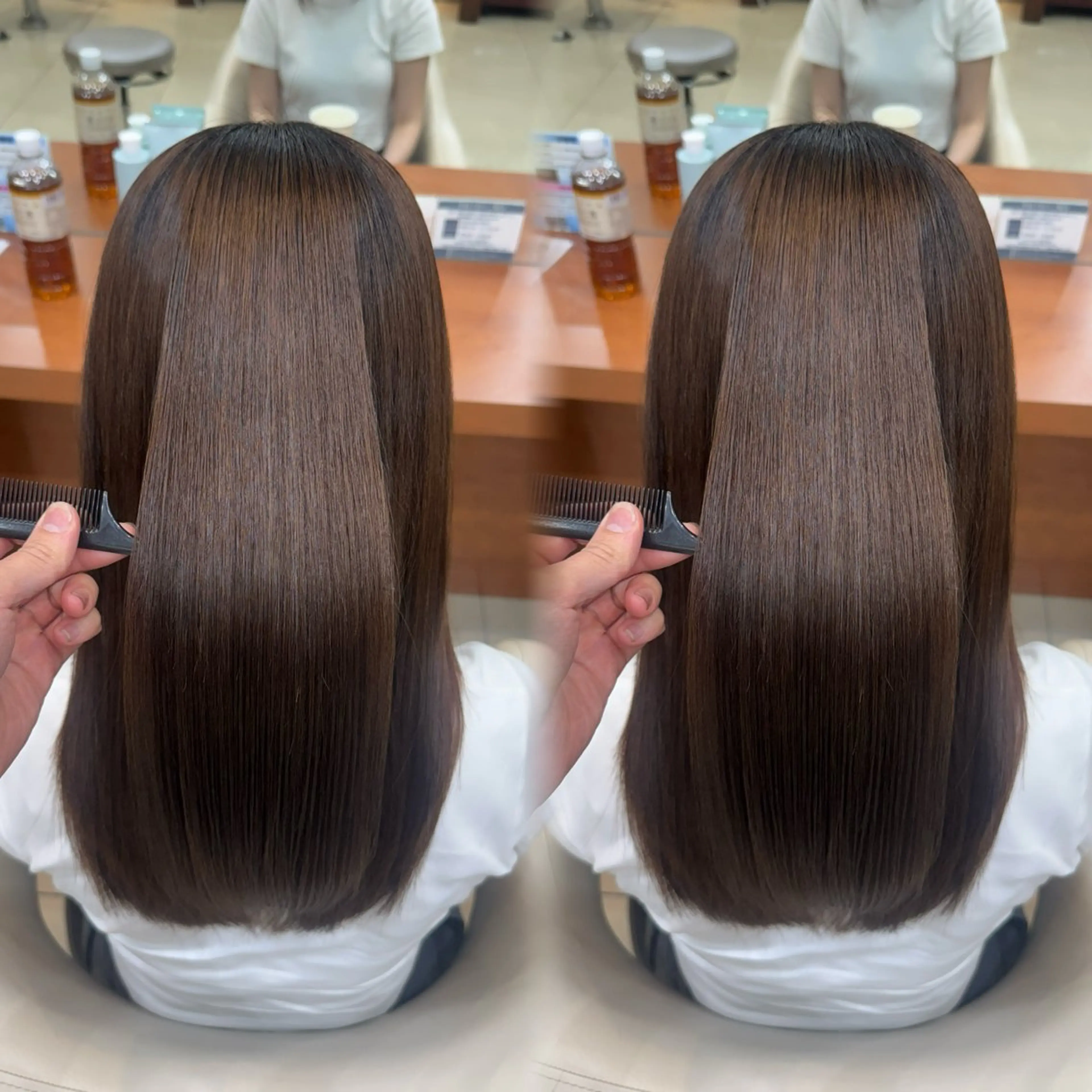 ロング 縮毛矯正 トリートメント Ash/ tomona𝜗𝜚のヘアスタイル