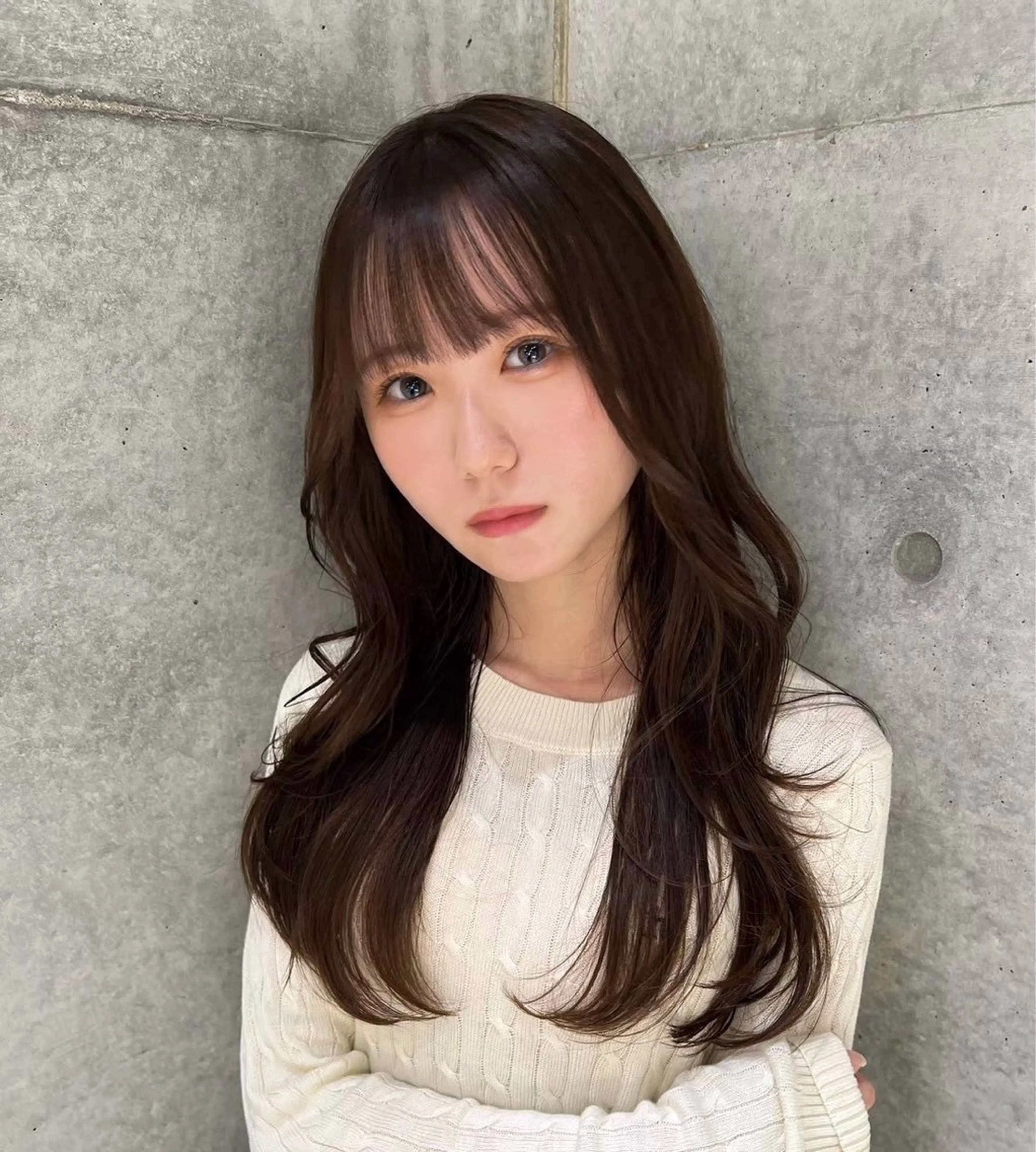 ロング くびれヘア 髪質改善 韓国風ヘア ワンホンヘア ヘアカラー 🎀透明感ブラウ ンshizuka🎀のヘアスタイル