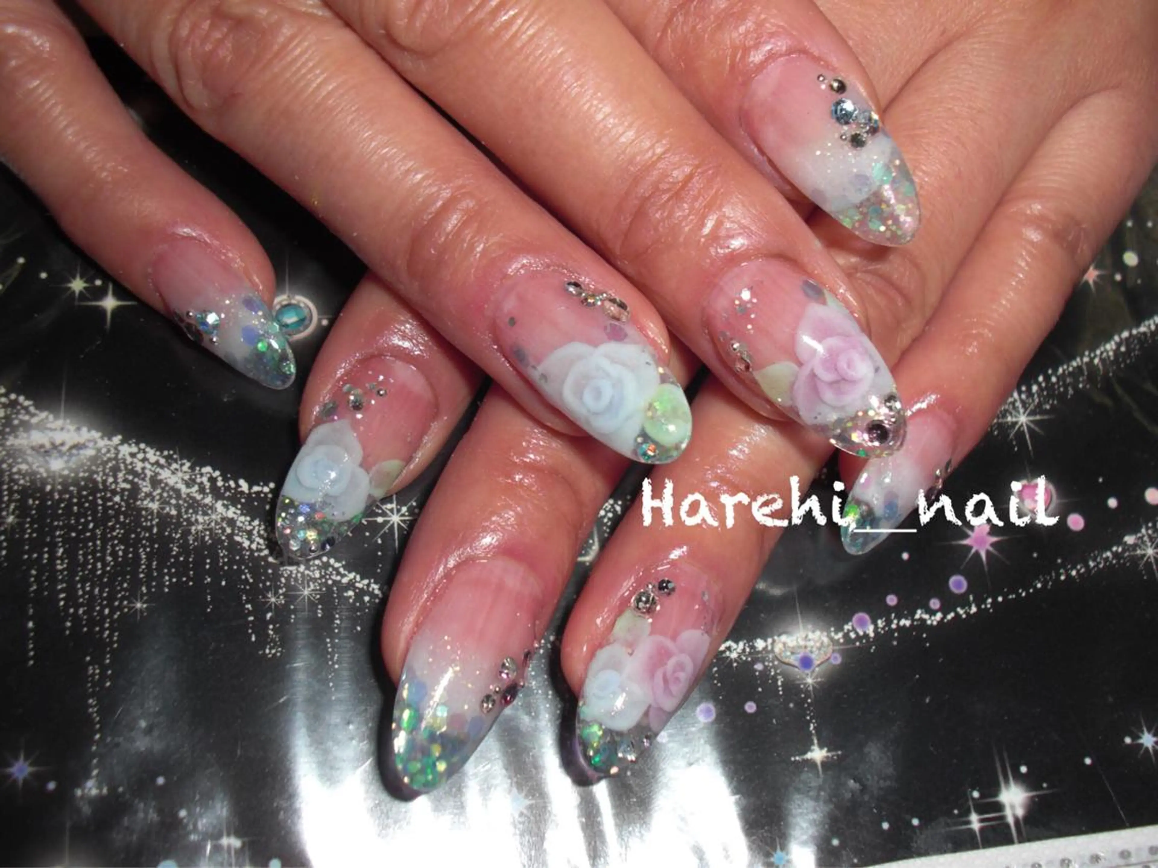 ネイル アートネイル スカルプネイル ストーンネイル Harehi_ nailのネイルデザイン