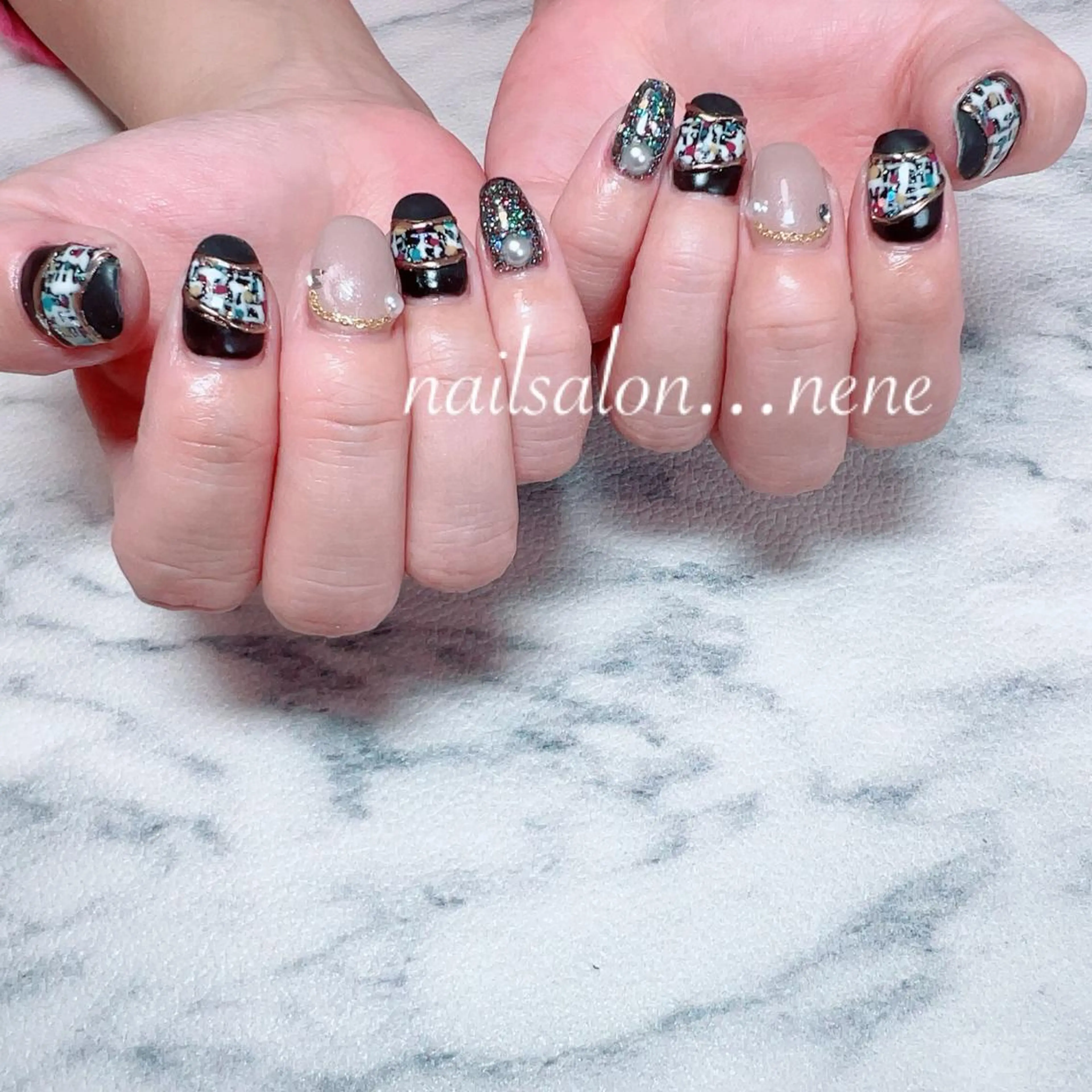 ネイル ツイードネイル nailsalon ...neneのネイルデザイン