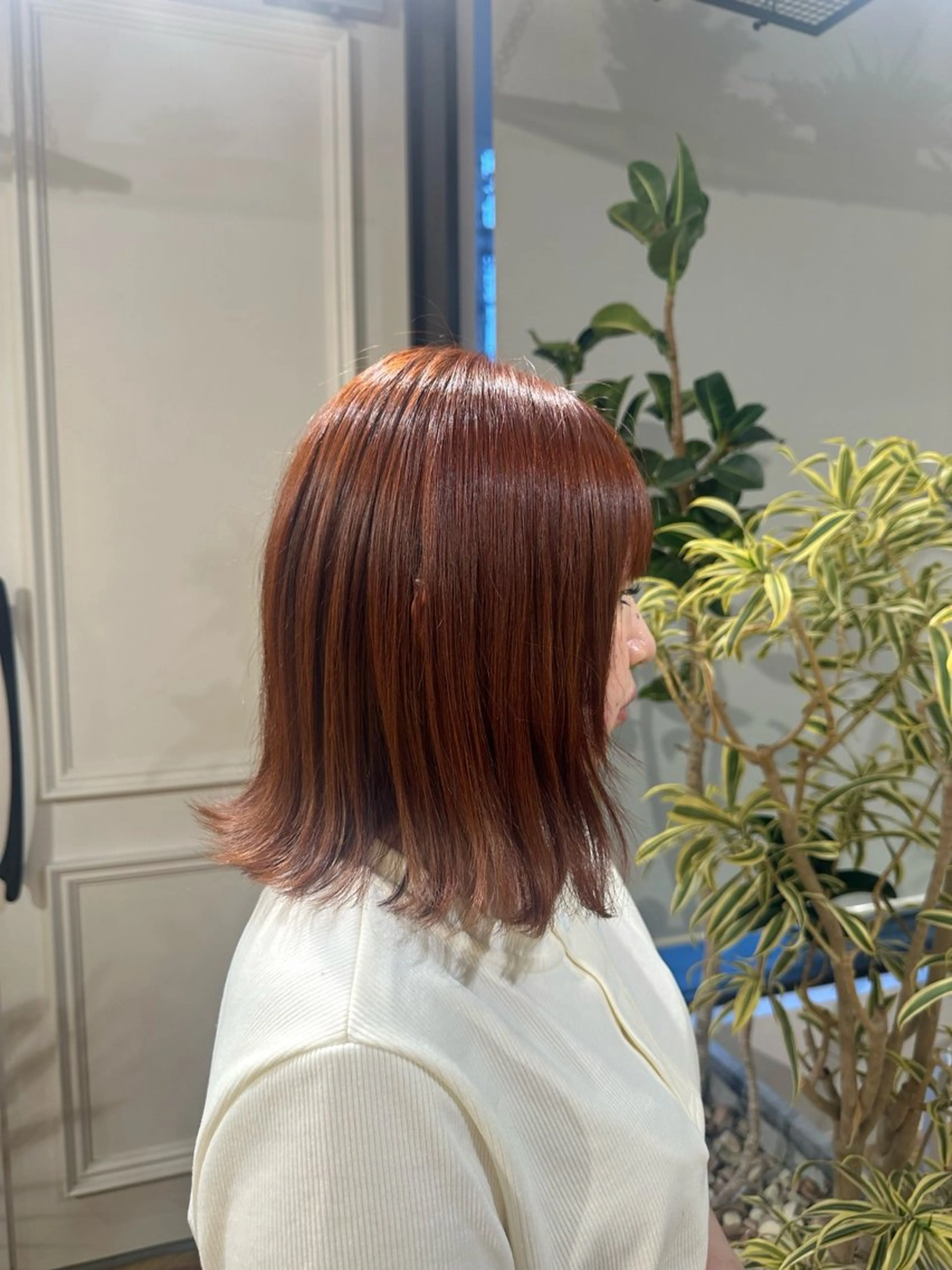 ミディアム カラー ブラウンカラー オレンジ オレンジブラウン 【yate'】 Noanのヘアスタイル