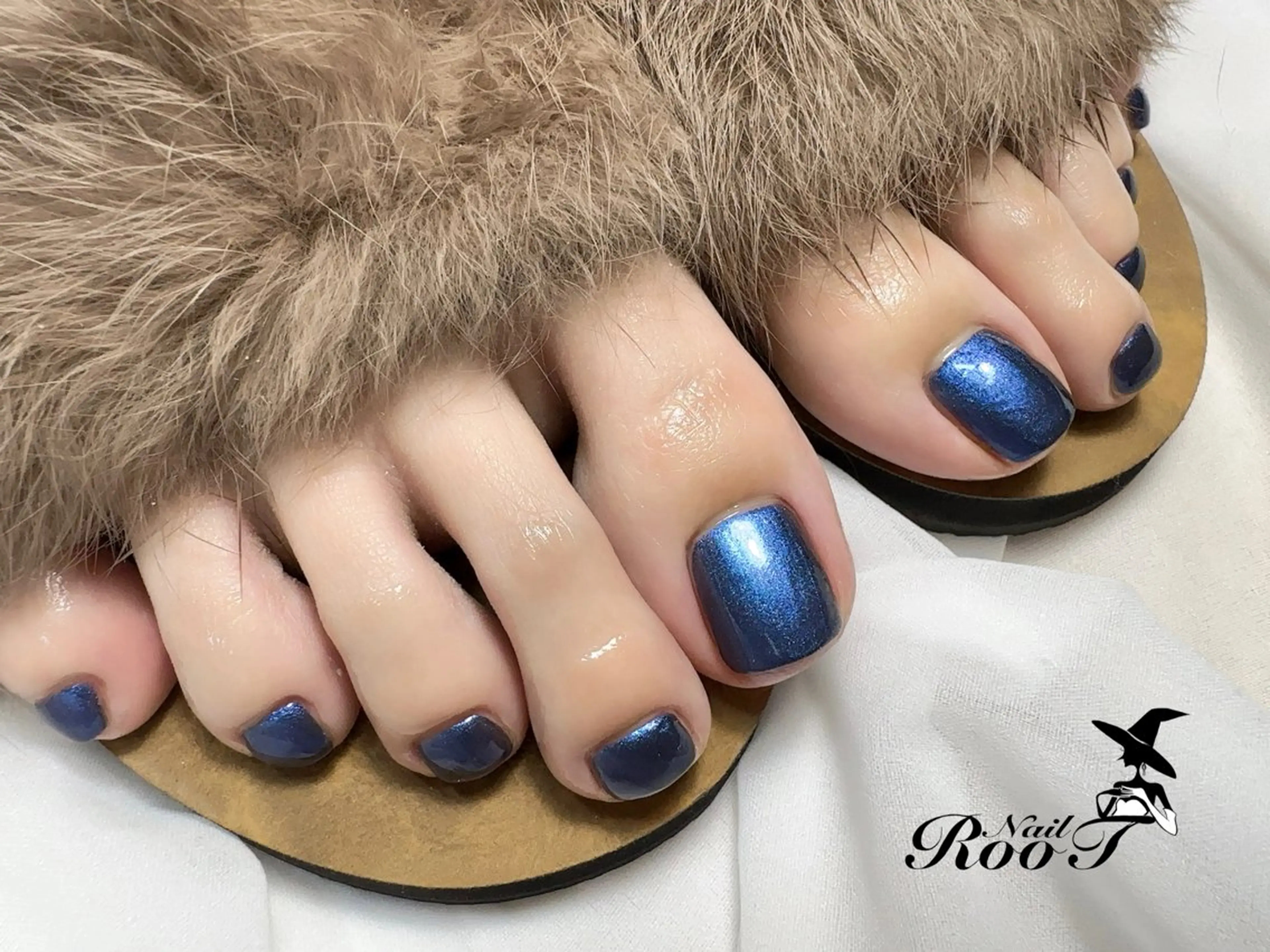 ネイル ブルー フットネイル フットネイル RooT Nailのネイルデザイン