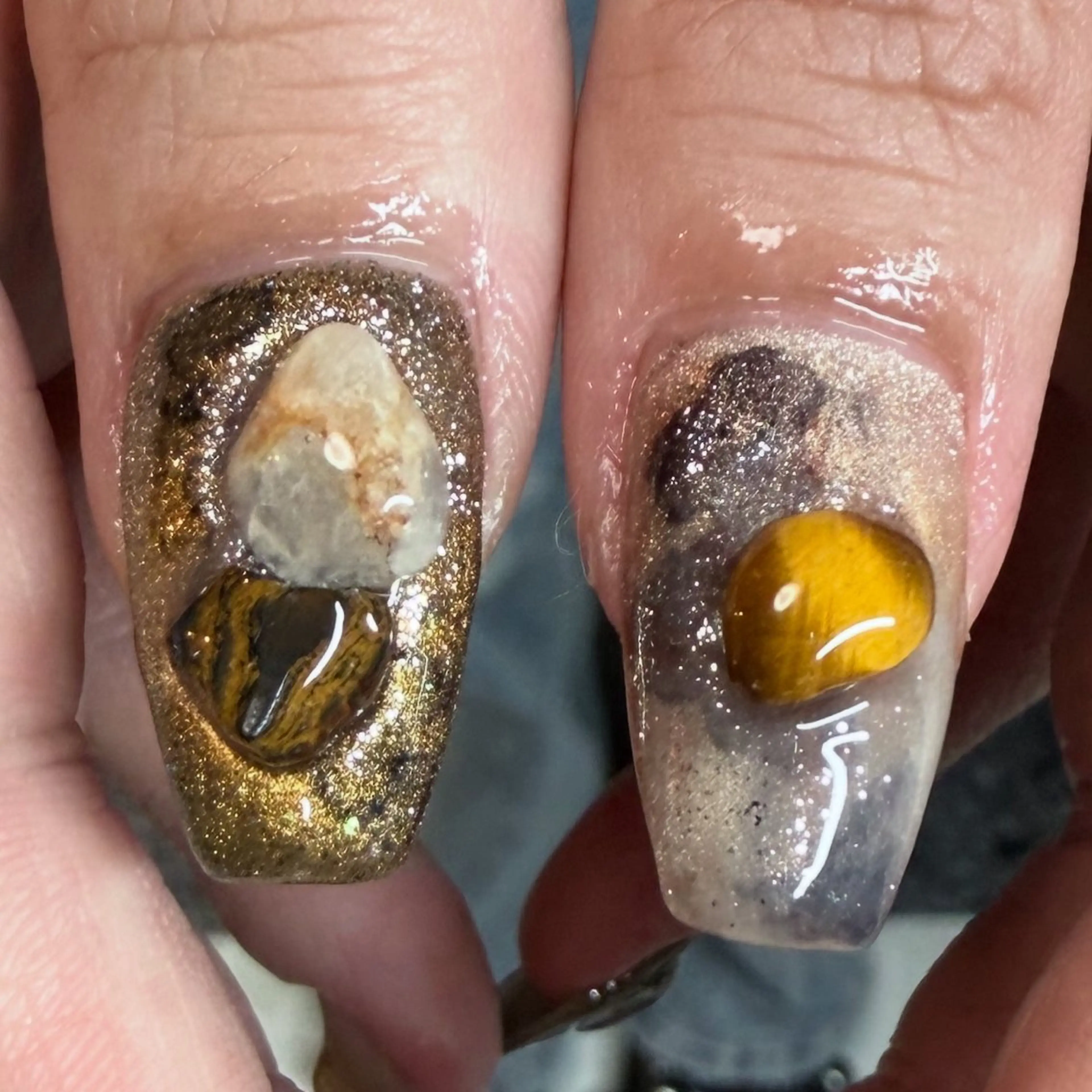 ネイル ブラウン ニュアンスネイル シンプルネイル ハンドネイル posa nail モエミのネイルデザイン