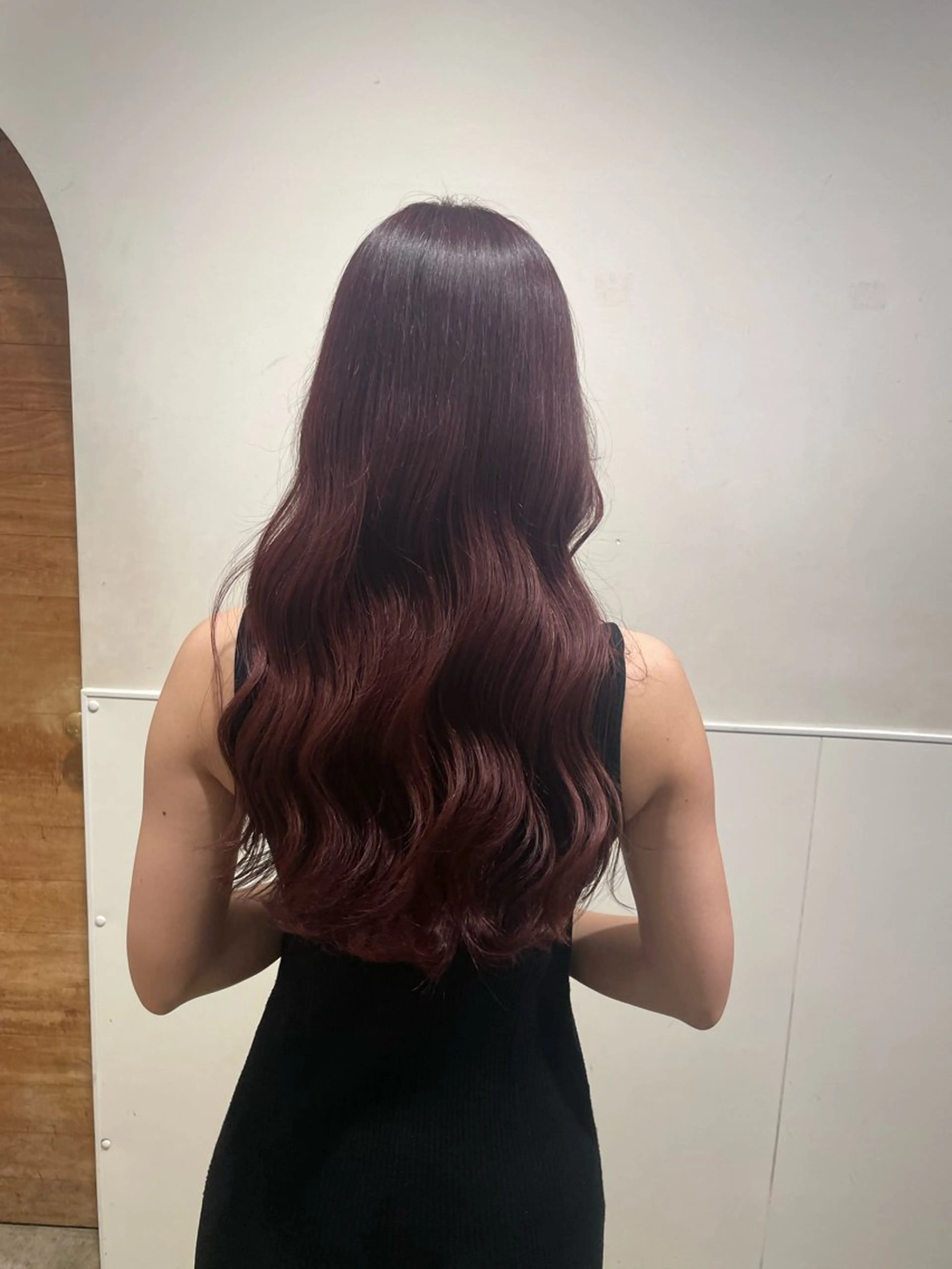 ロング カラー ボルドーカラー カット ヘアカラー トリートメント EARTH菊名店👾 ひらのすぐるのヘアスタイル