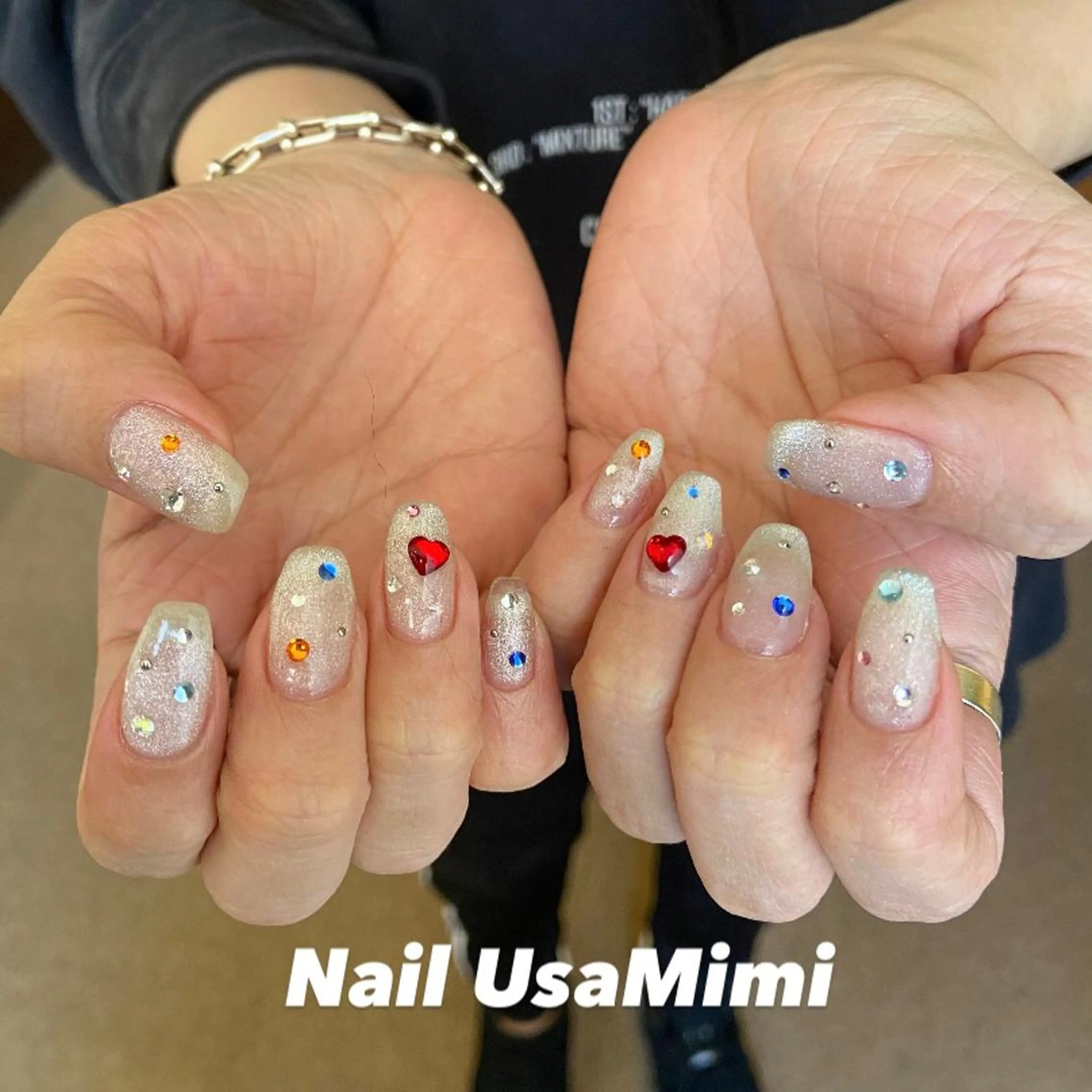 ネイル フットネイル ジェルネイル マグネットネイル 持ち込み ニュアンスネイル 本町ネイルNail UsaMimiのネイルデザイン