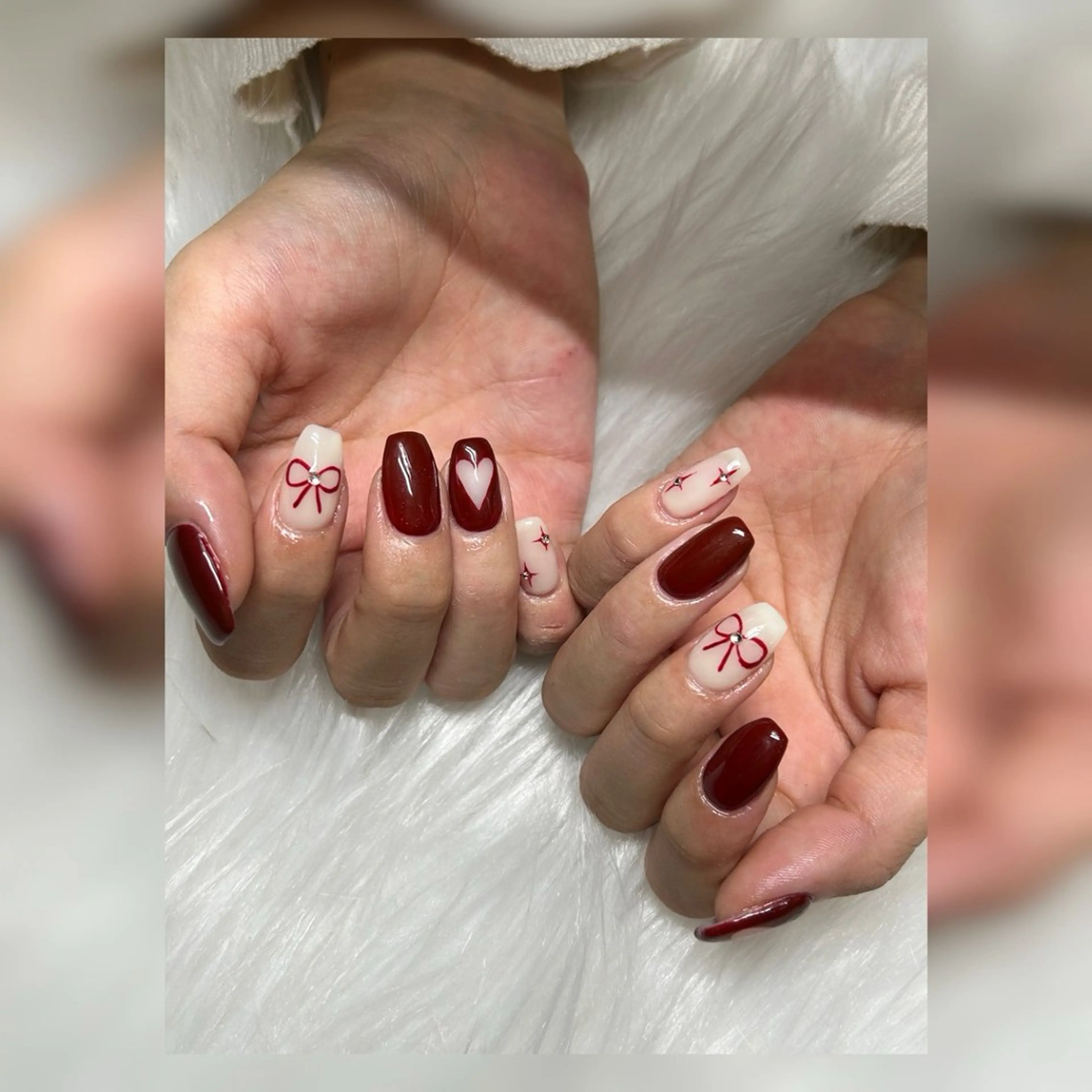 ネイル ハート リボン ハンドネイル Nail &Beauty Salon ☆Kirari☆所属・ビューティサロン ☆Kirari☆のネイルデザイン