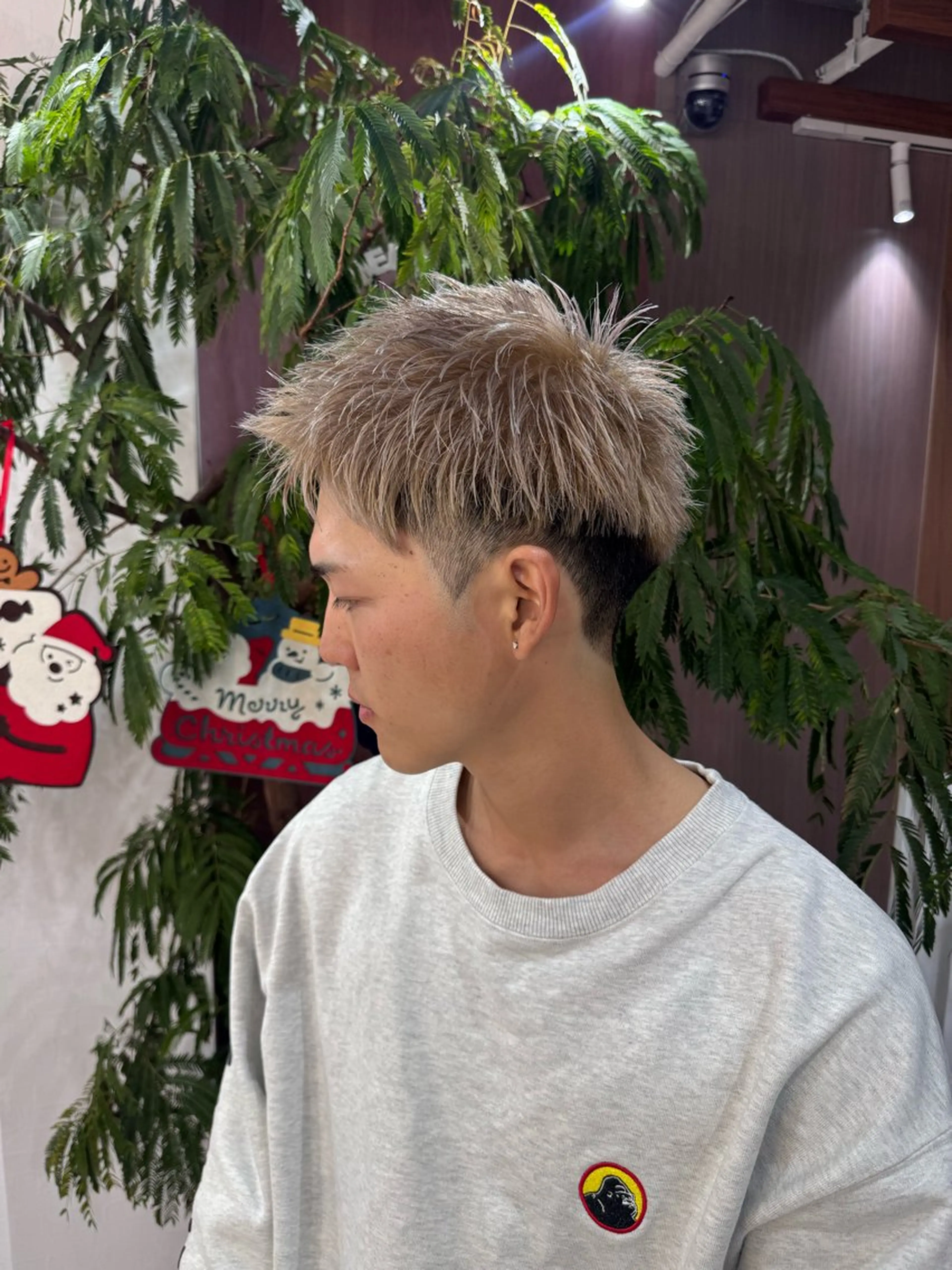 ショート カラー メンズ カット ヘアカラー R/🤎 パーマ＆ブリーチ🔥のヘアスタイル