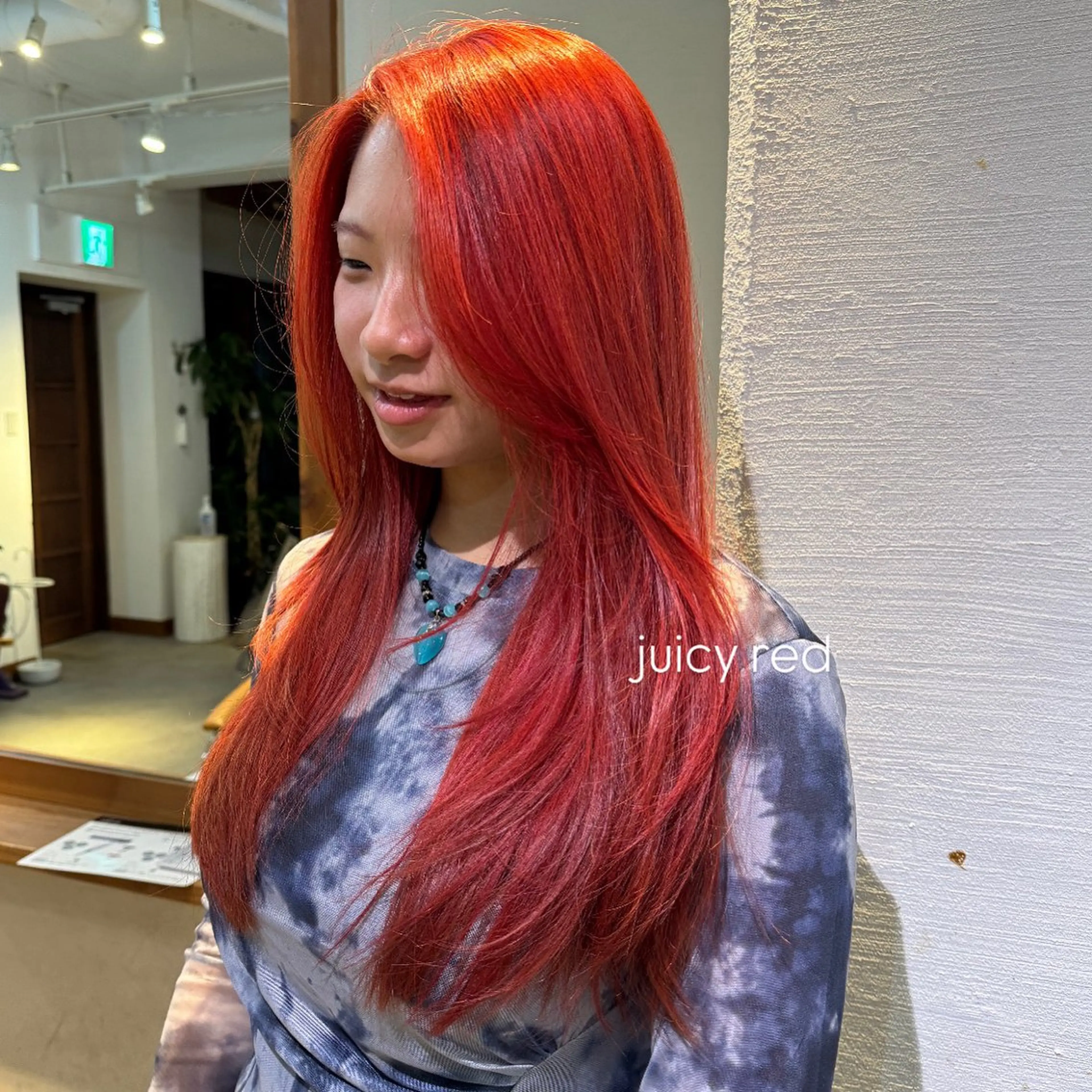 カラー ブリーチ ダブルカラー ブリーチなしカラー レッドカラー Revie  hair所属・Hiyori/透明感 /ボブ/矢場町のヘアスタイル