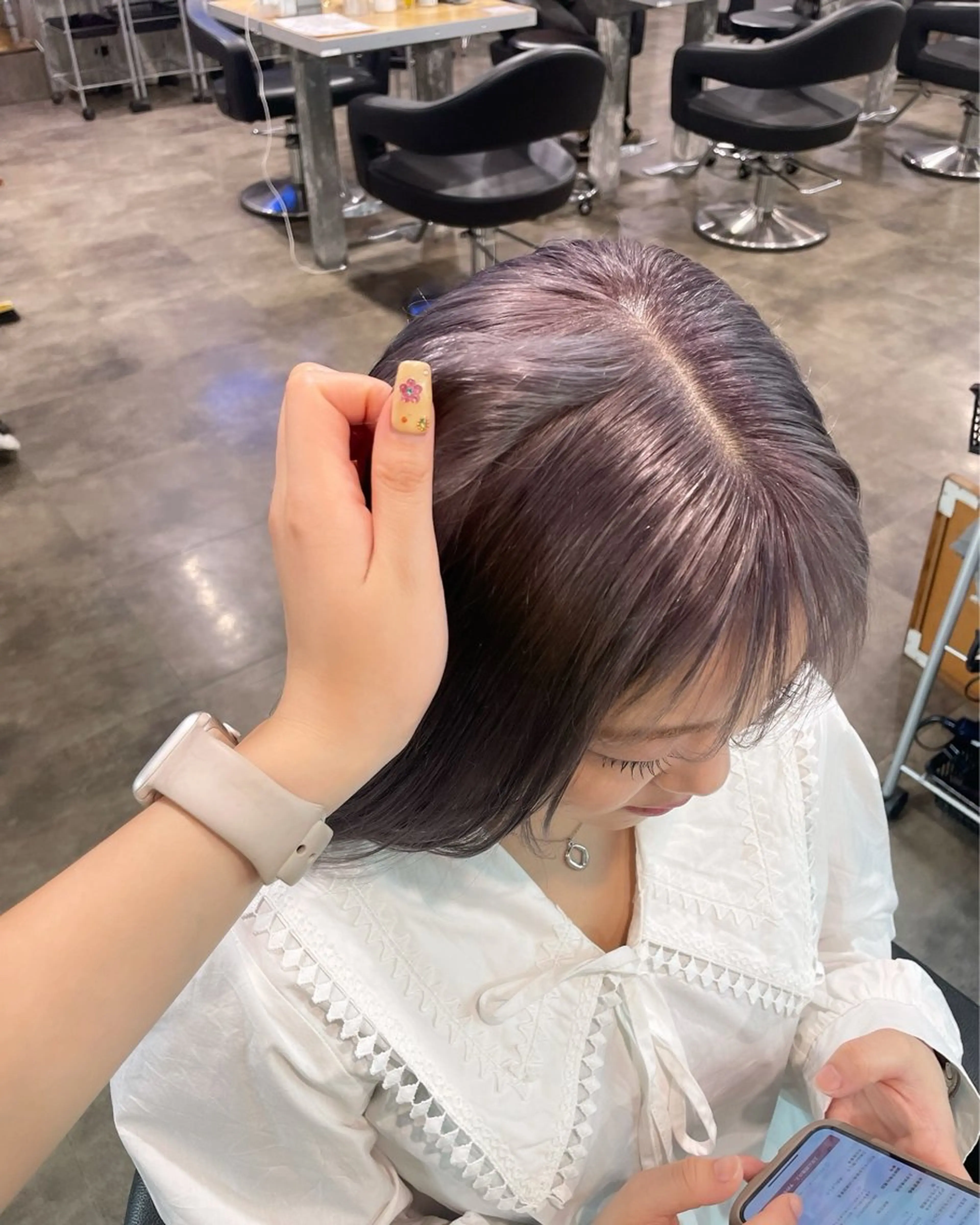 ロング カラー ヘアカラー ハイトーン 横浜💞ミオのヘアスタイル