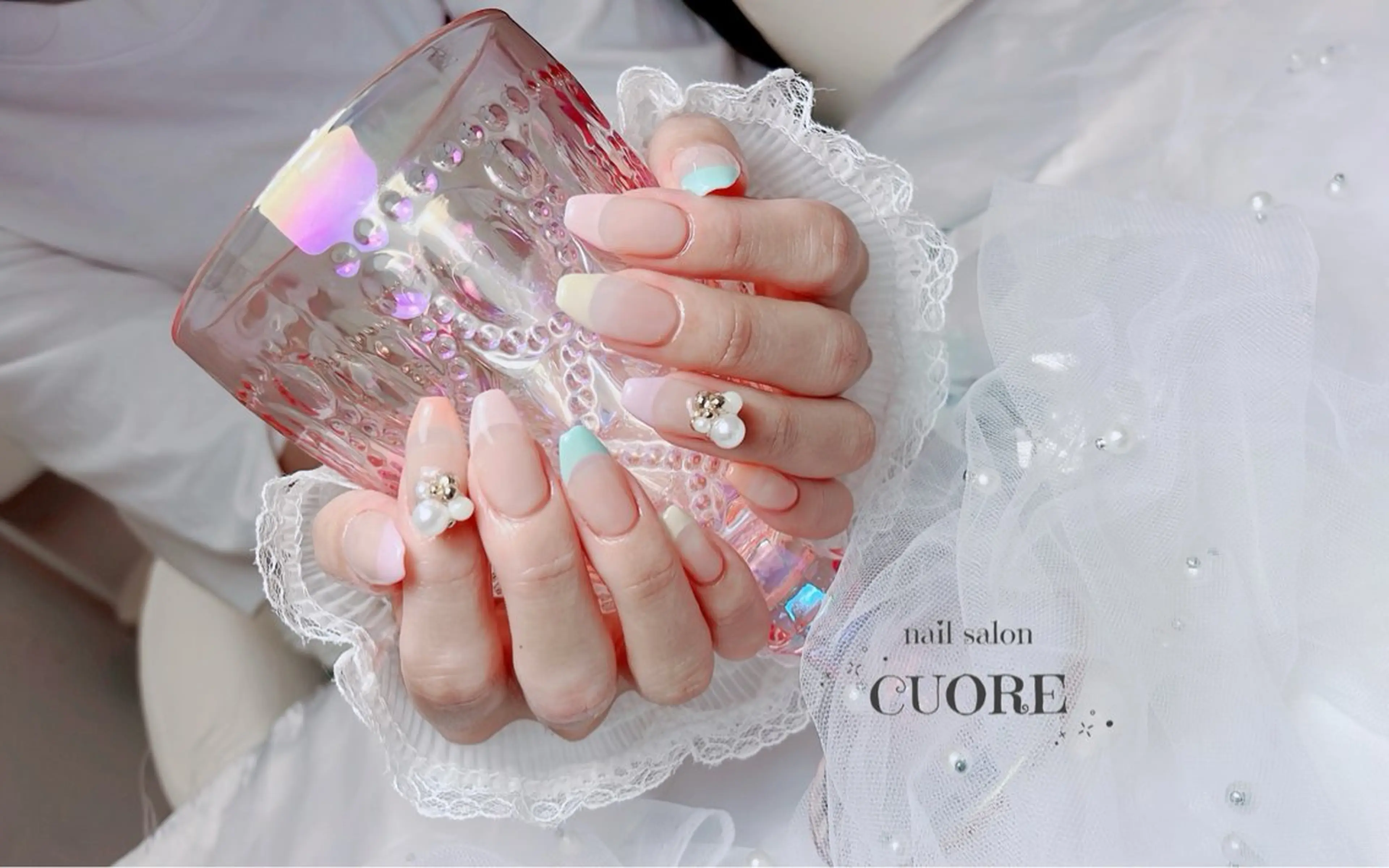 ネイル 長さ出し フレンチネイル ハンドネイル CUORE____nail所属・nail salon CUOREのネイルデザイン