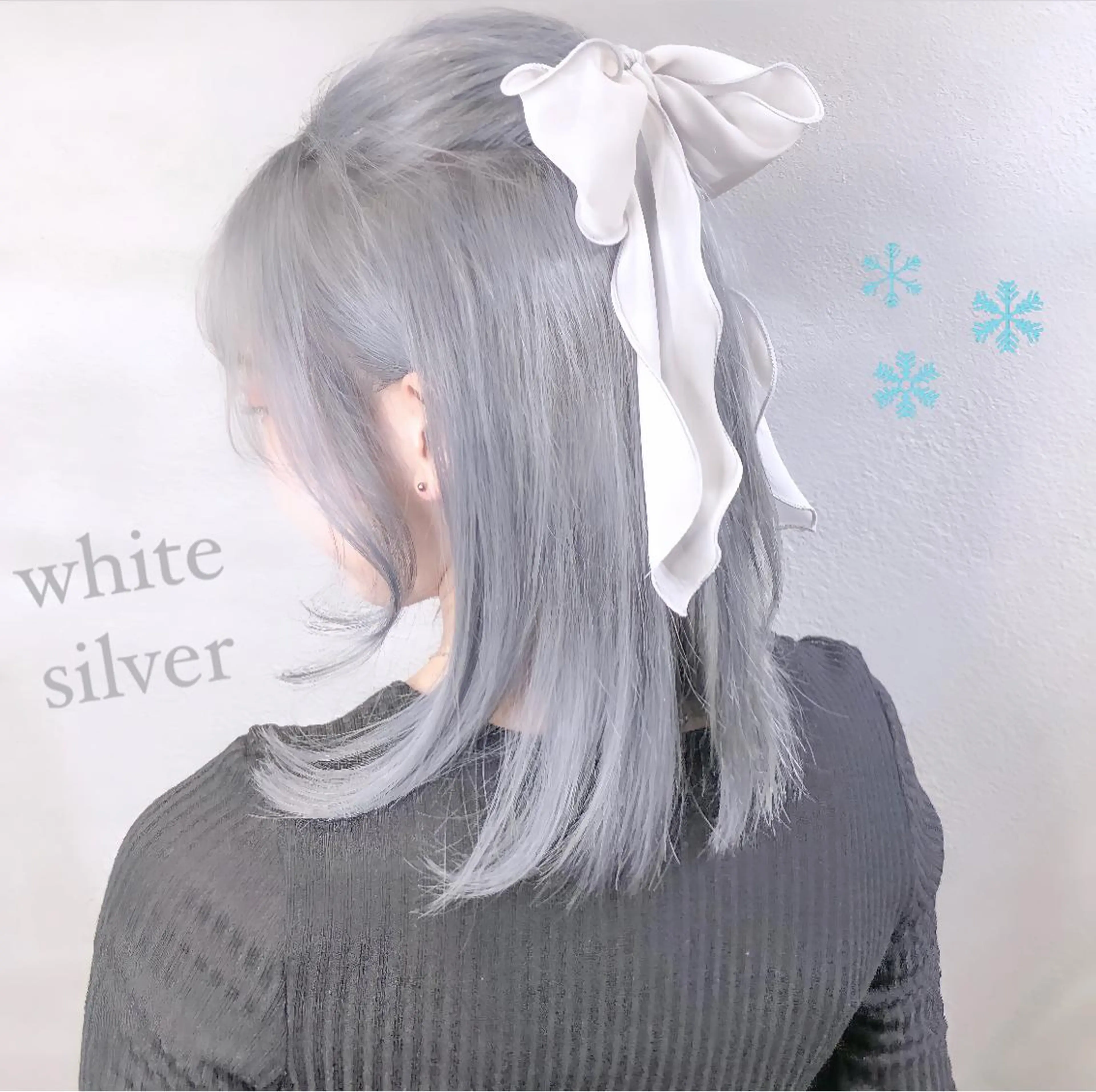 カラー ヘアアレンジ シルバー ホワイトシルバー 透明感カラー× 小顔カット♡ヒデさんのヘアスタイル